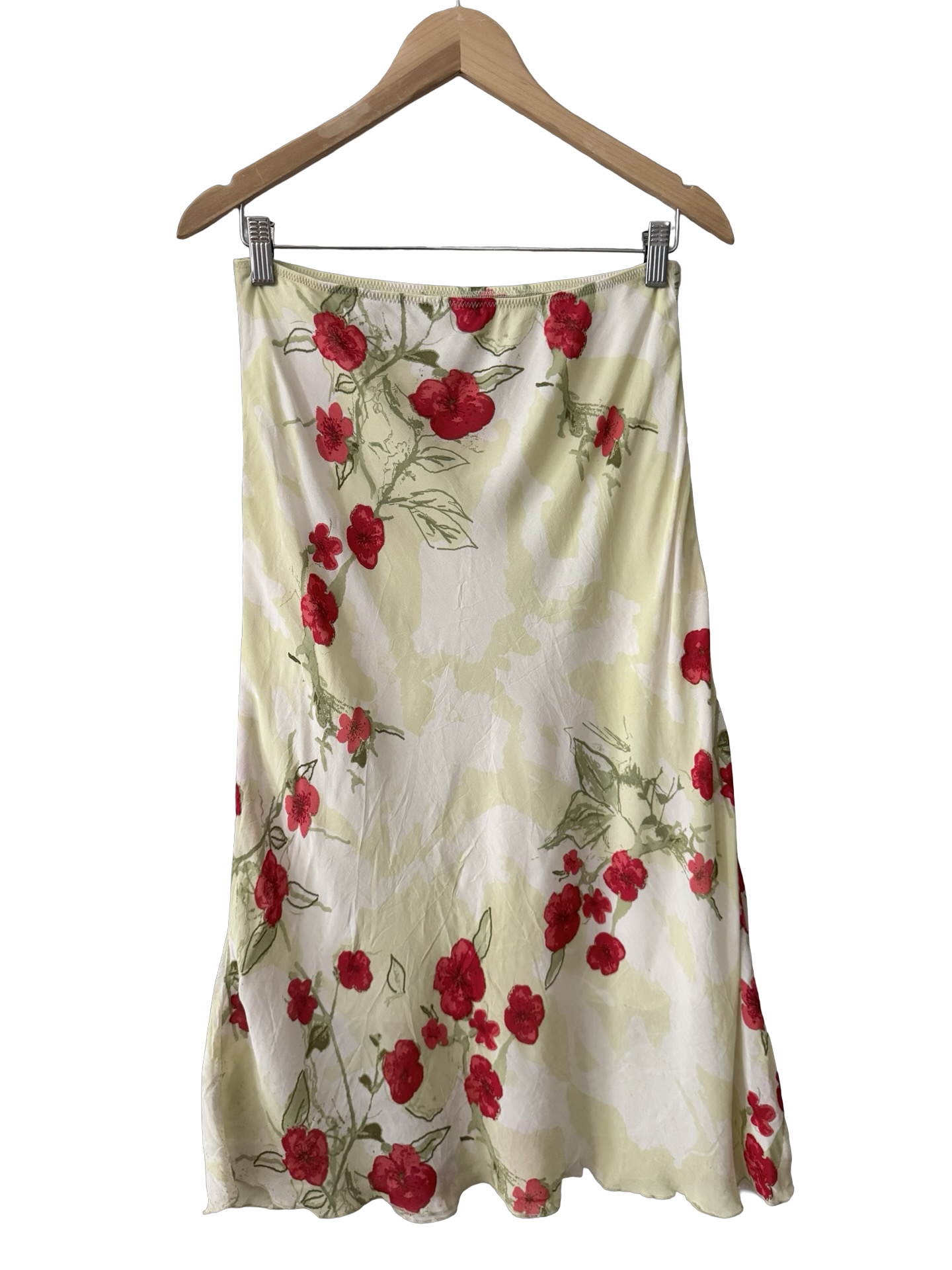 Vintage 90s Whimsical Cherry Blossom Slip Skirt (S)