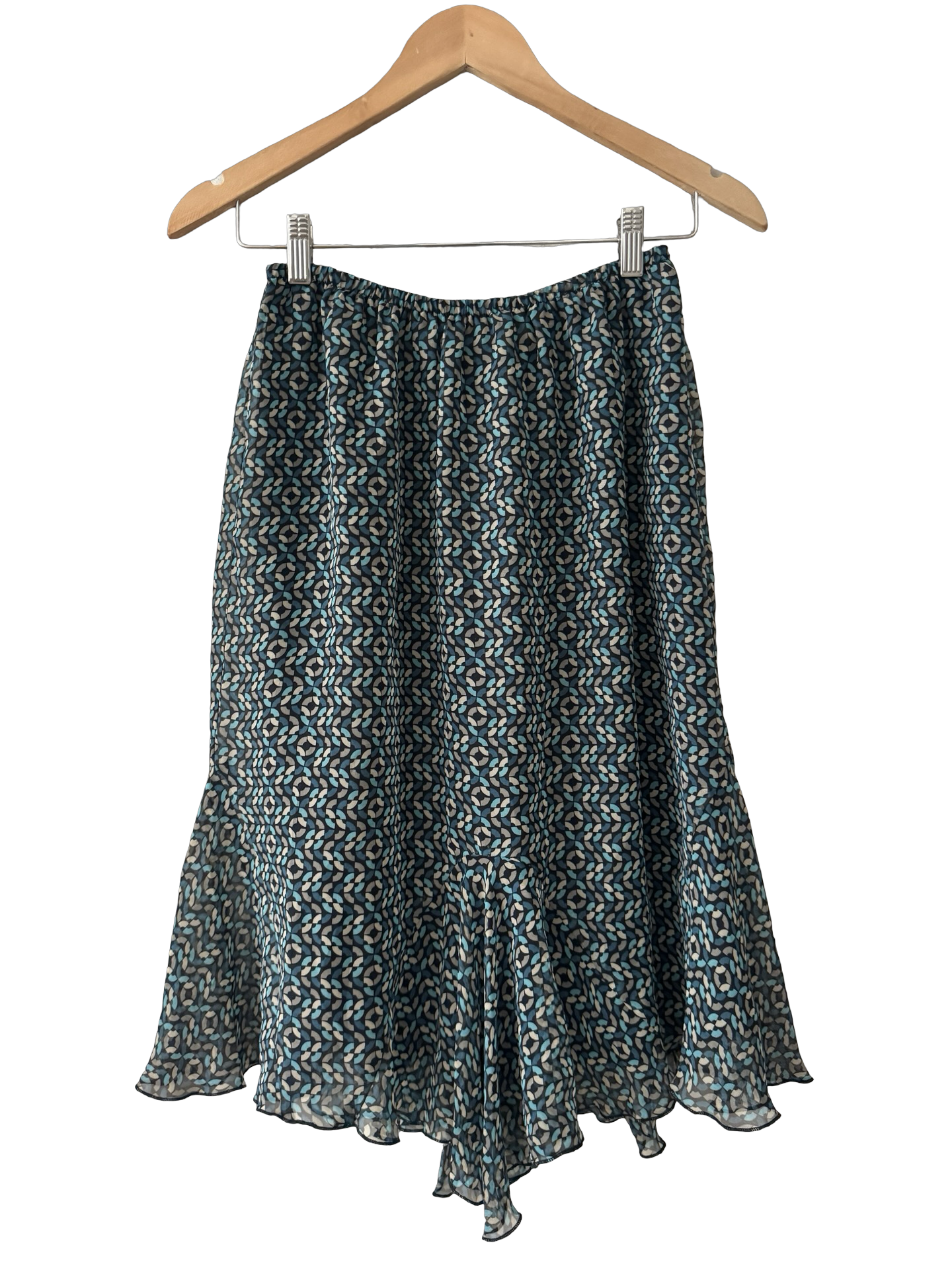 Vintage Y2K Geometric Handkerchief Midi Skirt (S/M)