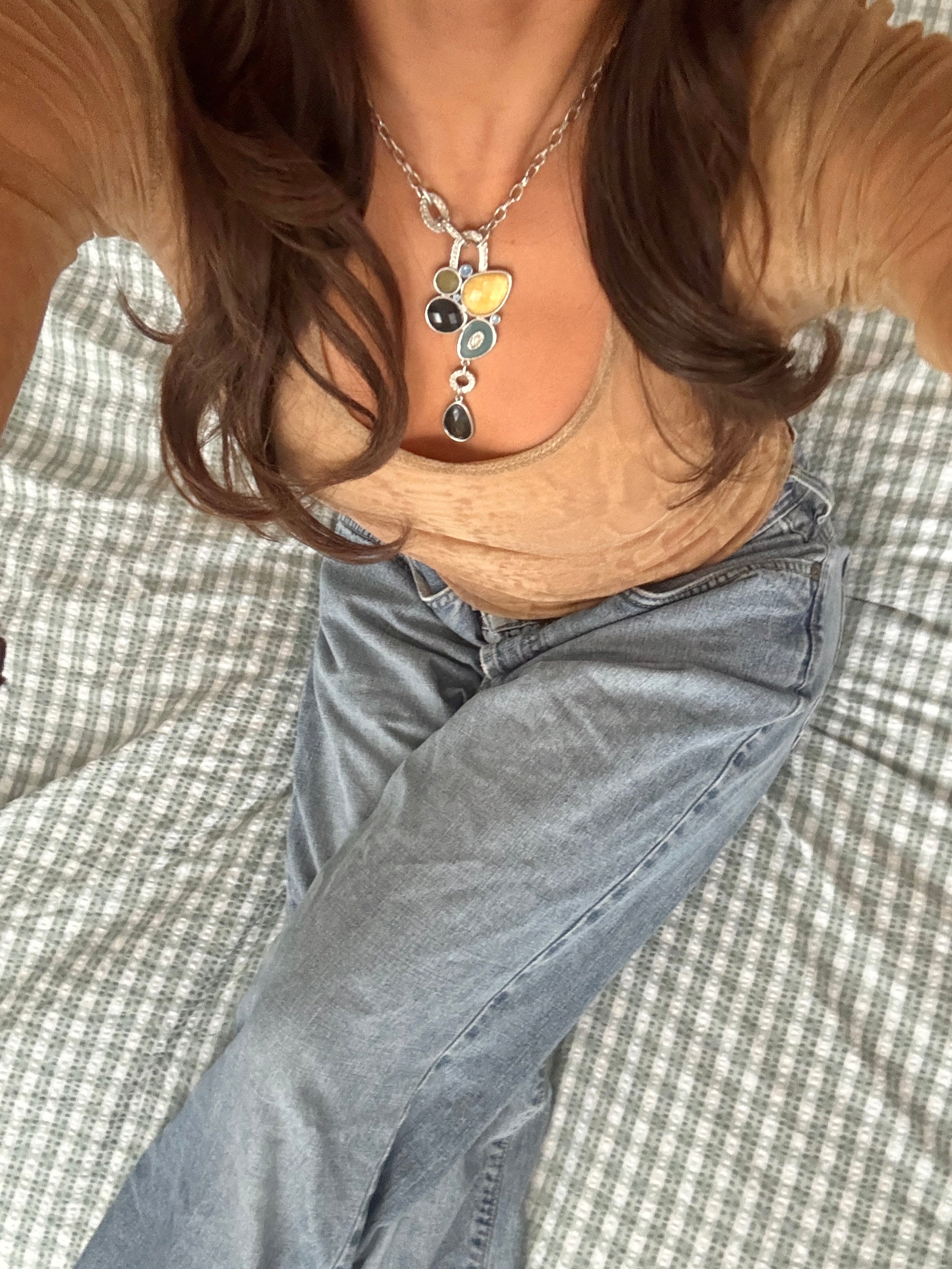 Vintage Y2K Stained Glass Necklace
