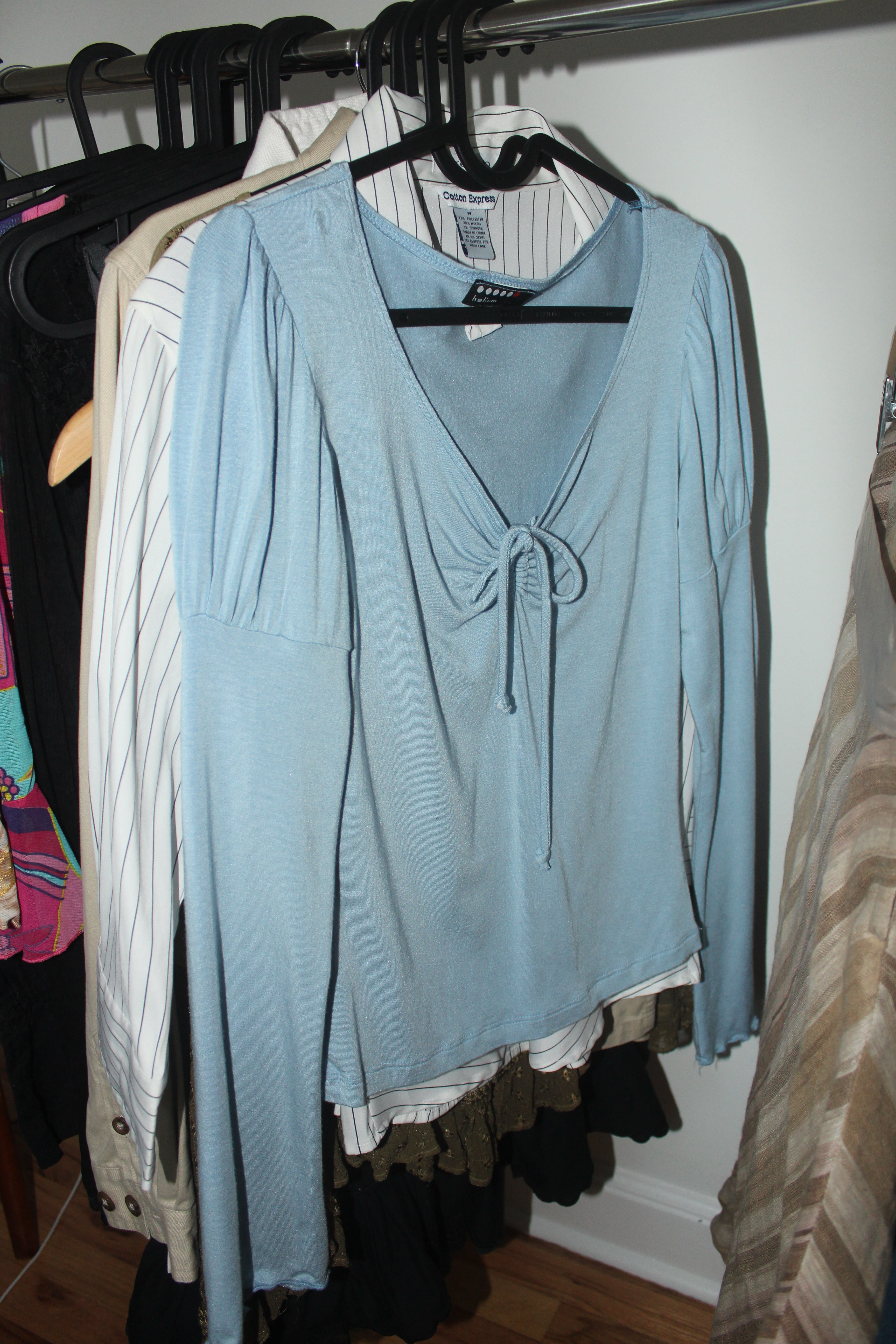 Vintage 90s Puff Sleeve Tie Knit Long Sleeve (M)