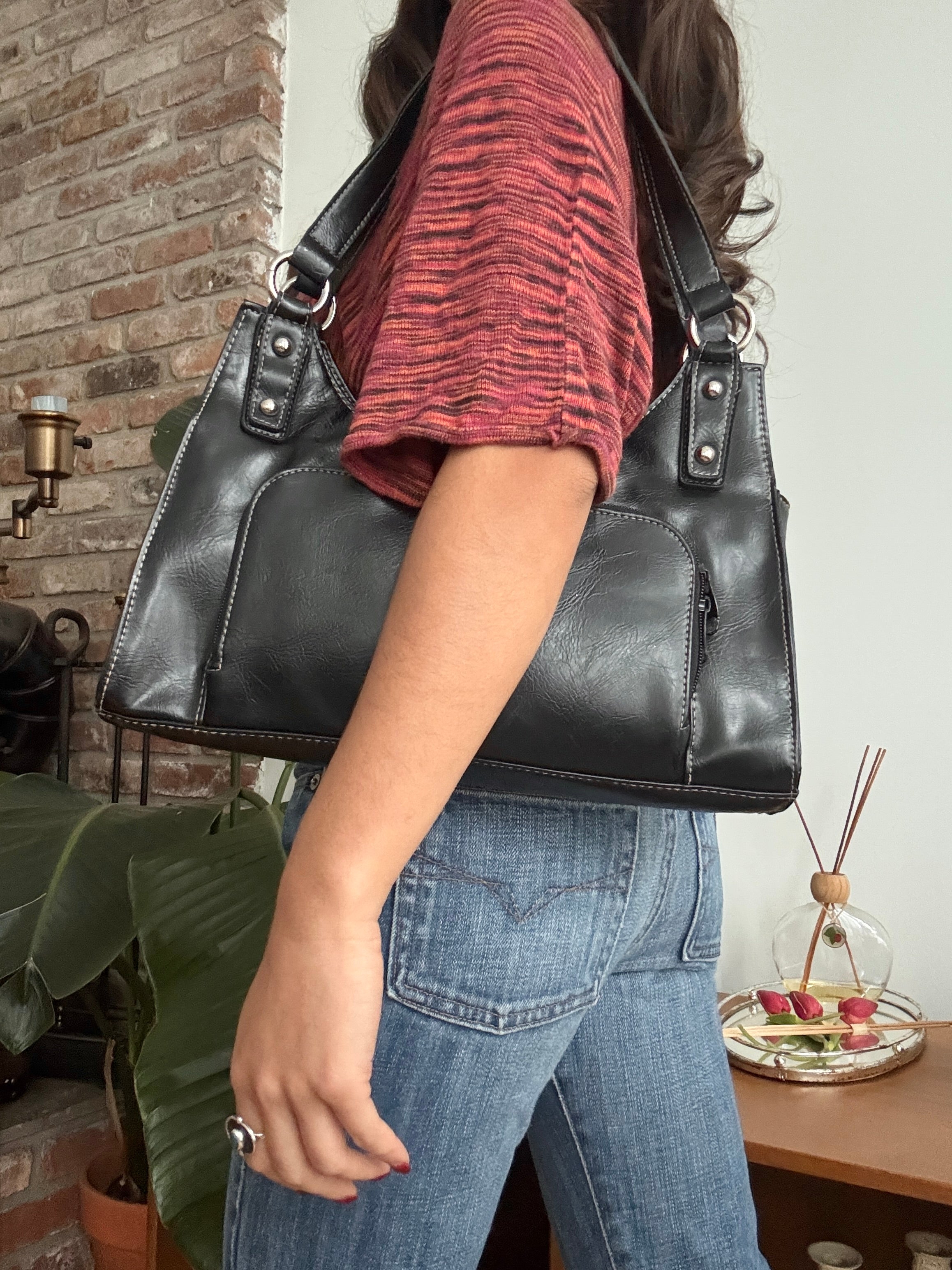 Vintage Y2K Downtown Black Pocket Bag