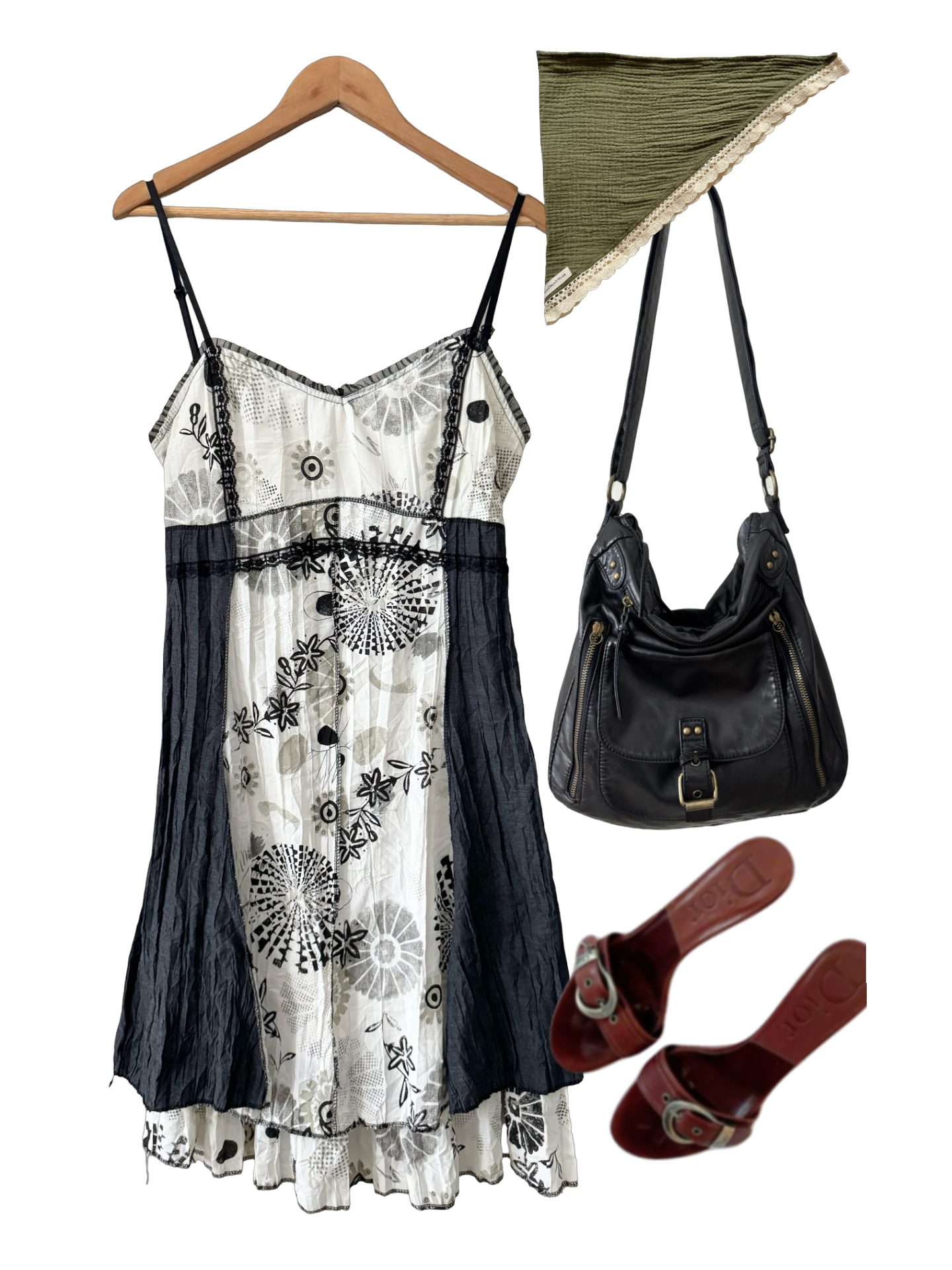 Vintage Y2K Midnight Garden Babydoll Dress (M/L)