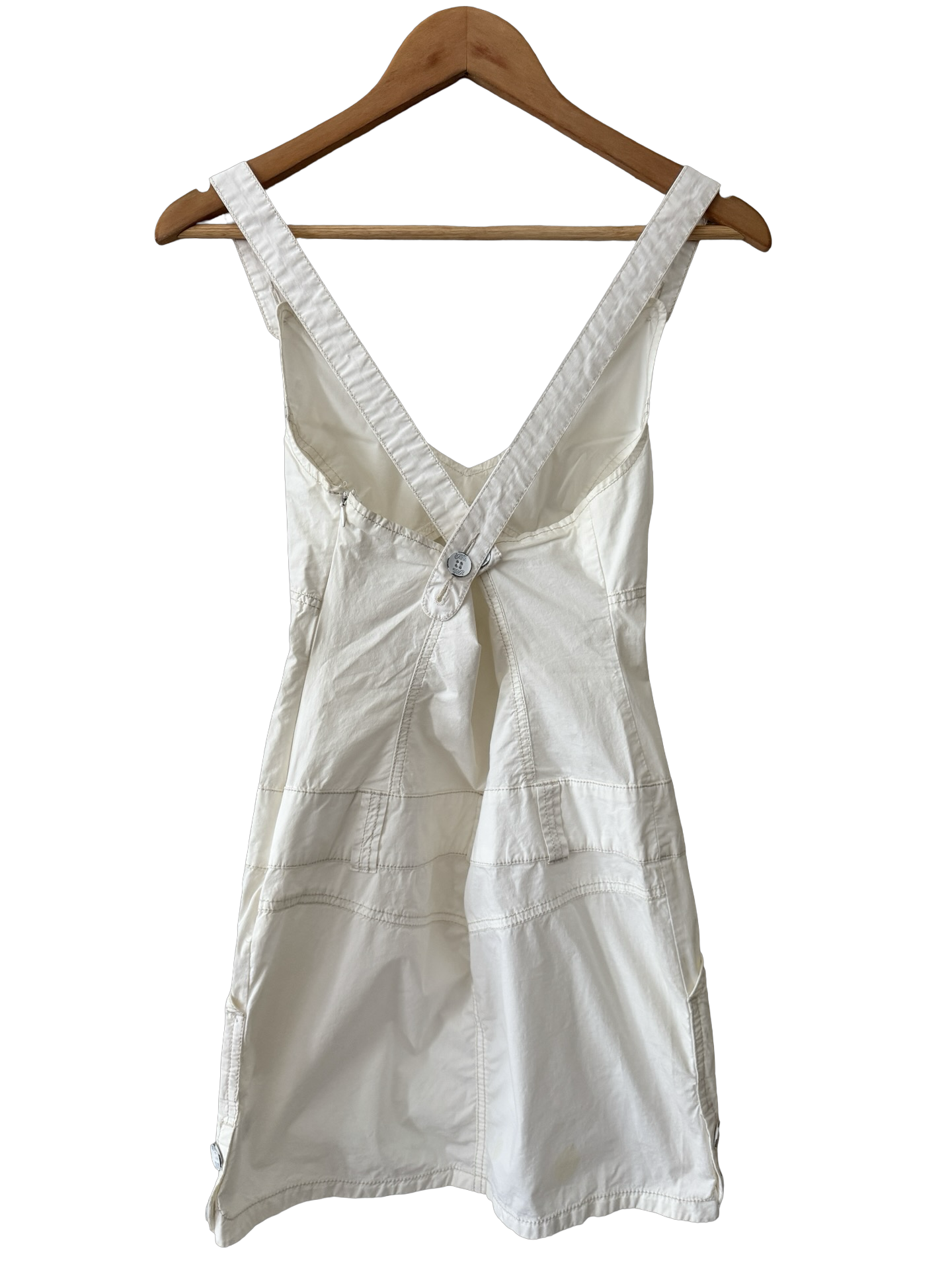 Vintage Y2K GUESS Ivory Utility Mini Dress (S)