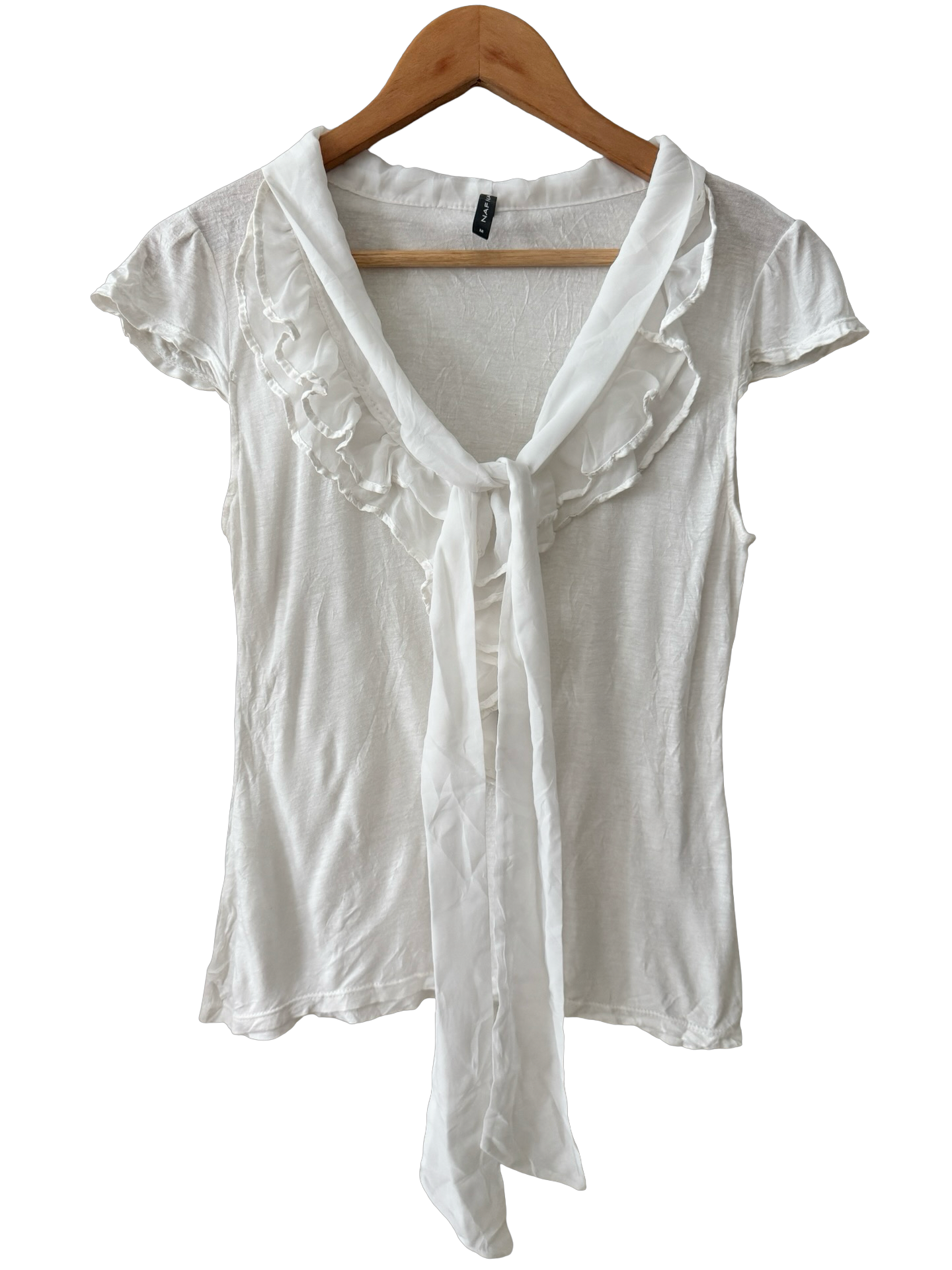 Vintage Y2K Cloud Ruffle Top (M)