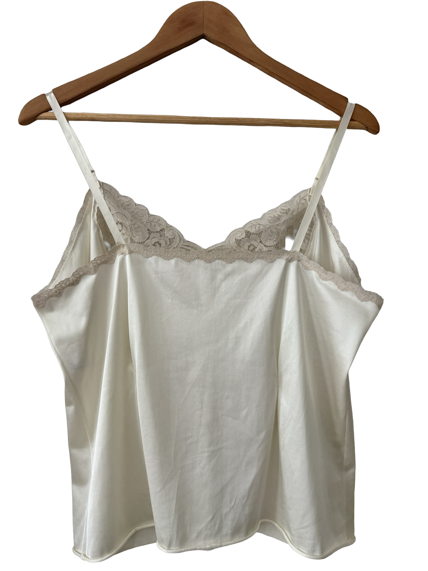 Vintage  60s Ivory Lace-Trim Camisole (L)
