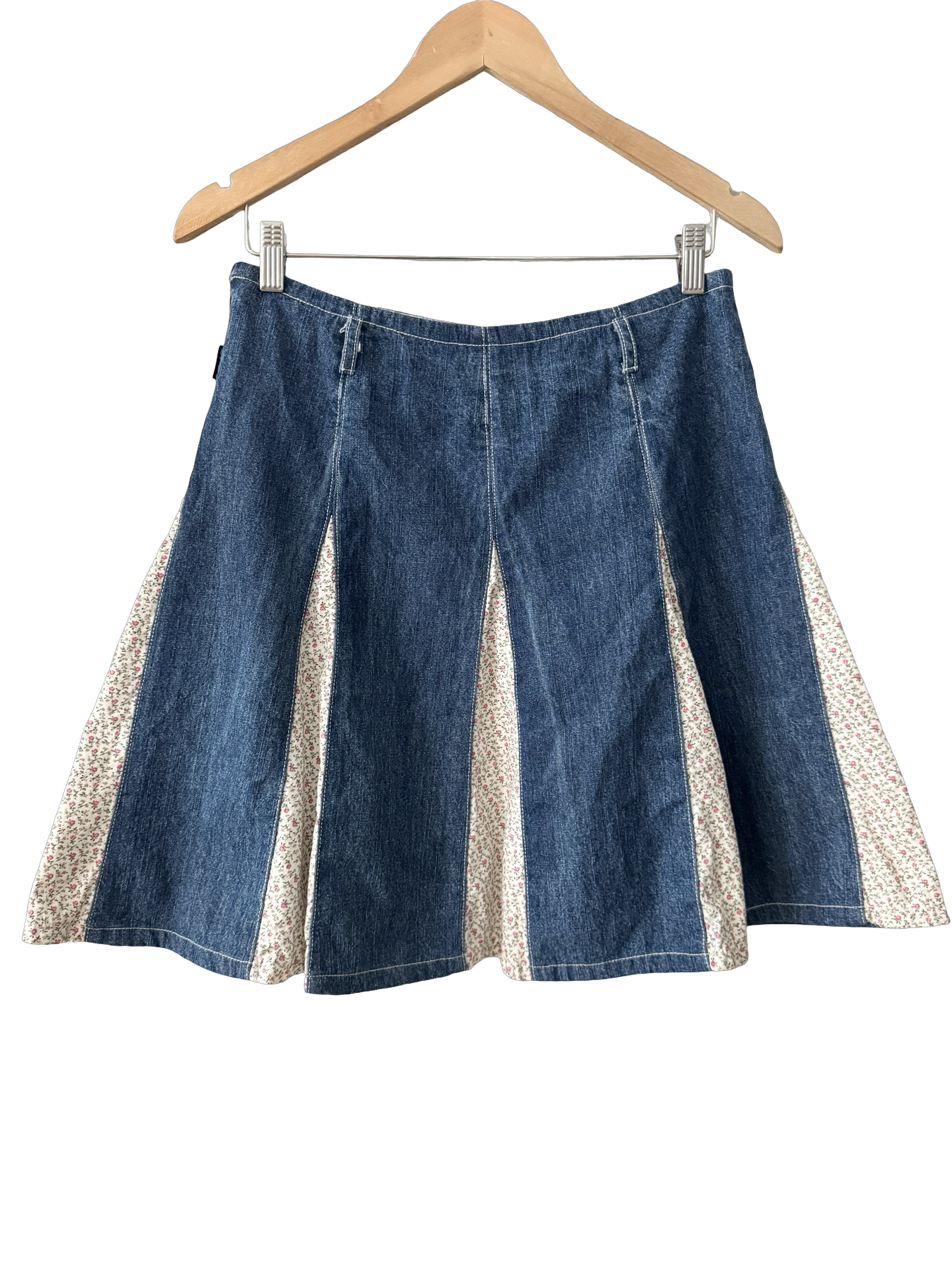 Vintage 90s Hype Floral Panel Denim Skirt (S/M)
