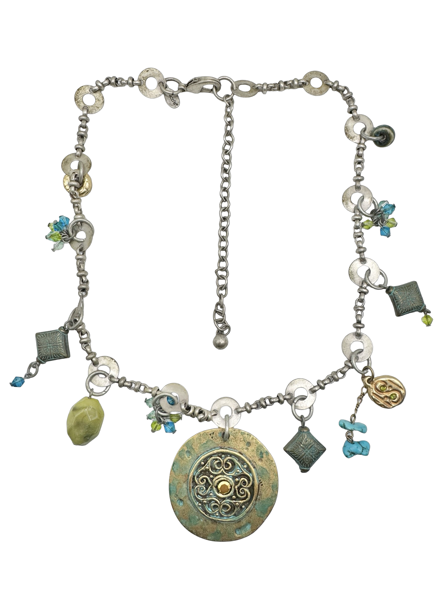 Vintage Patina Charm Necklace