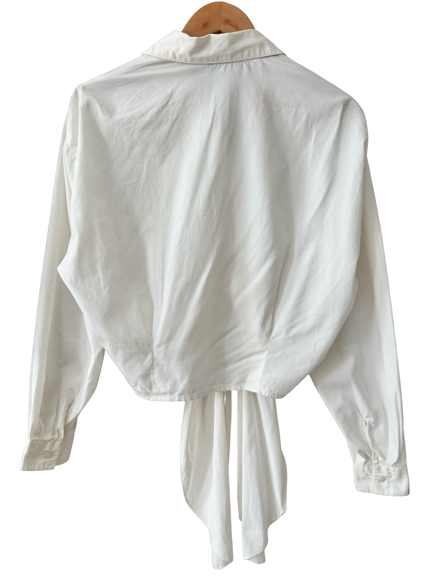 Vintage Y2K Ivory Romance Tie-Front Blouse (M)