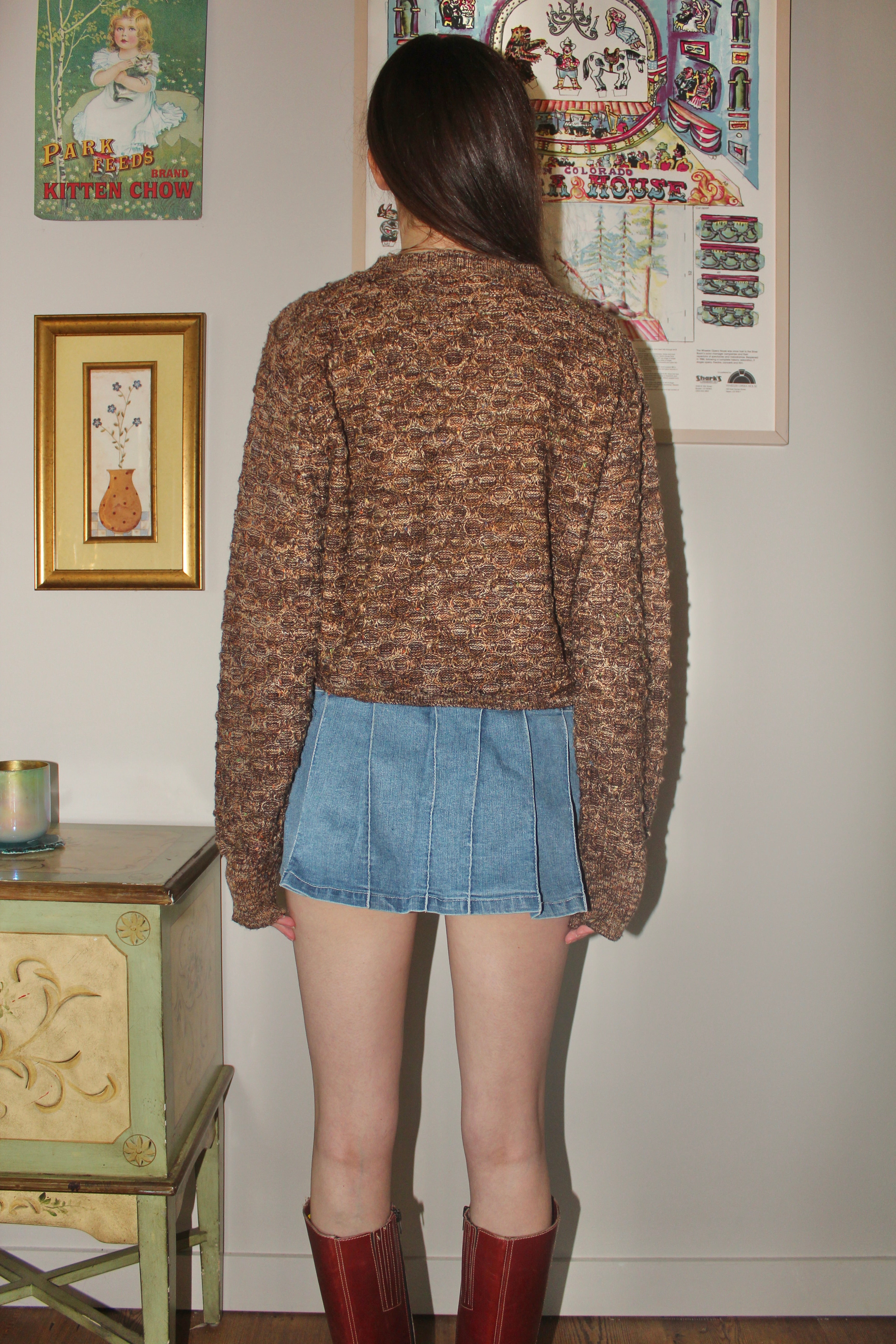 Vintage 90s Cozy Brown Melange Knit (M)