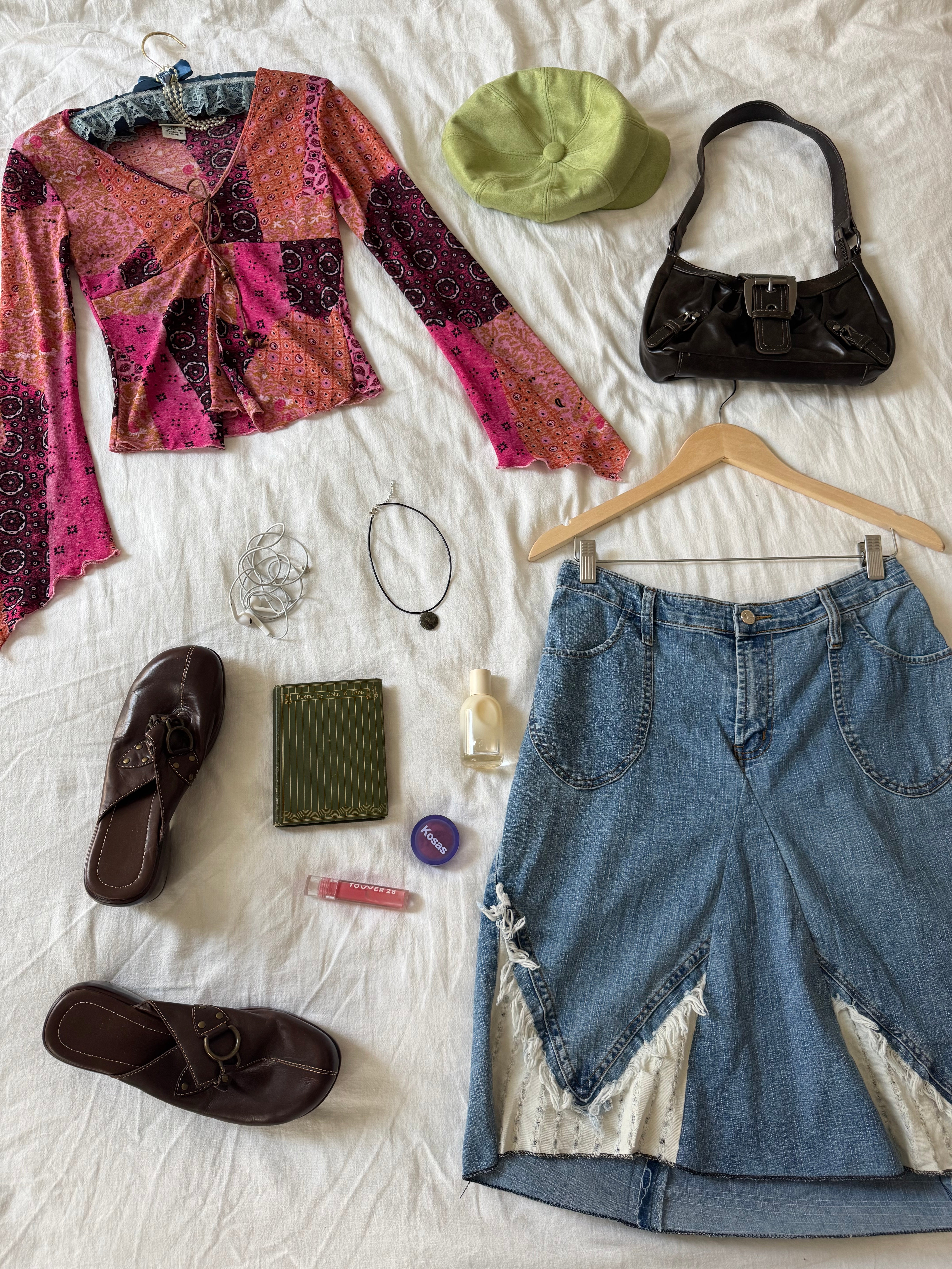 Vintage 90s Pink Patchwork Bell Sleeve Top (S/M)