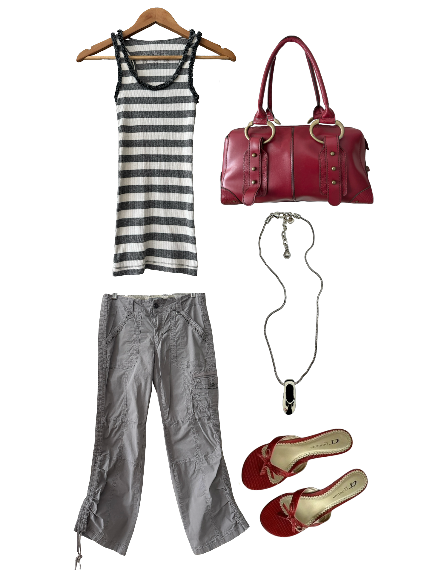 Vintage Y2K Retro Stripe Knit Tank (XS/S)