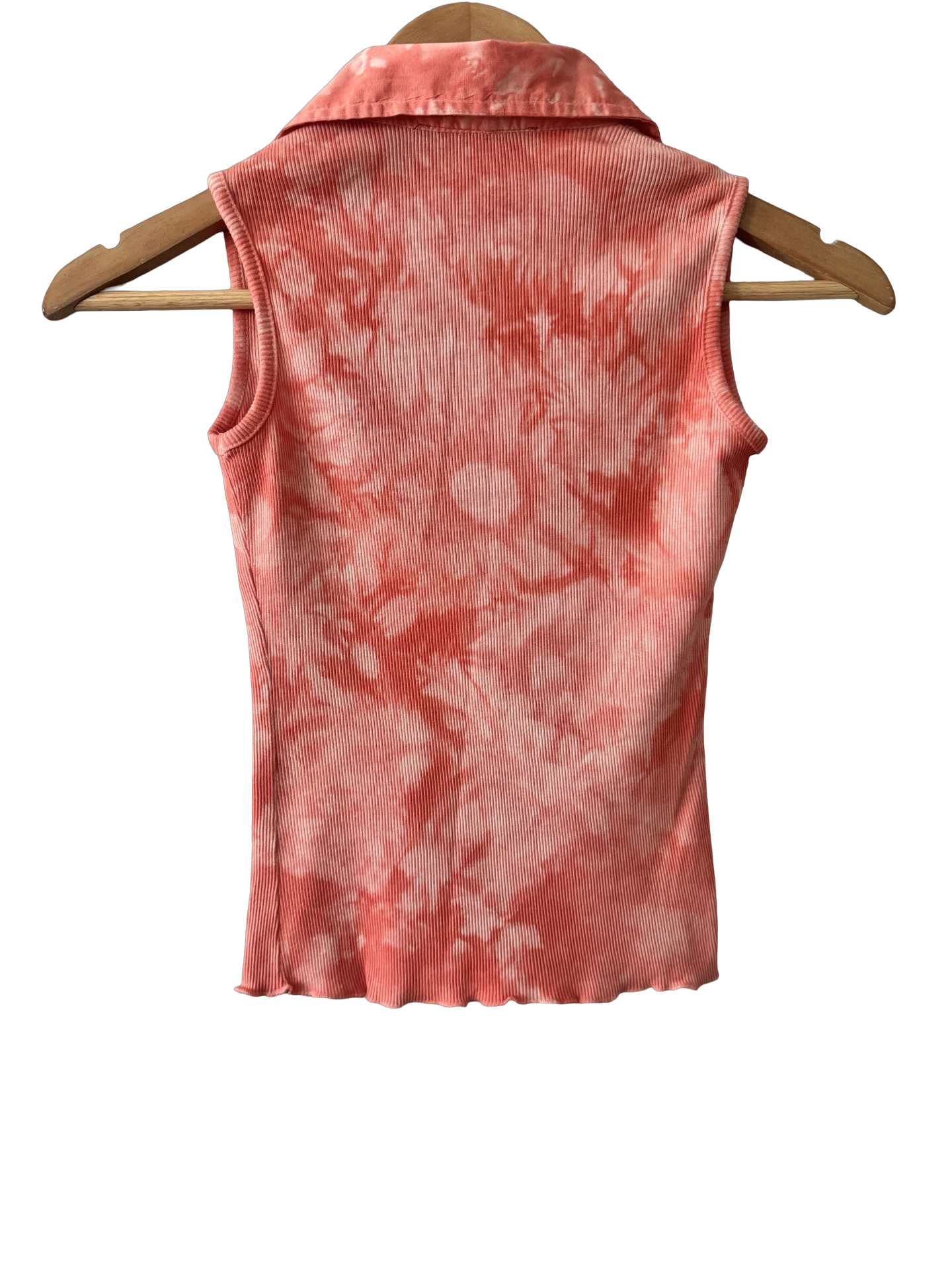 Vintage Peach Sorbet Tie-Dye Polo Tank (S)