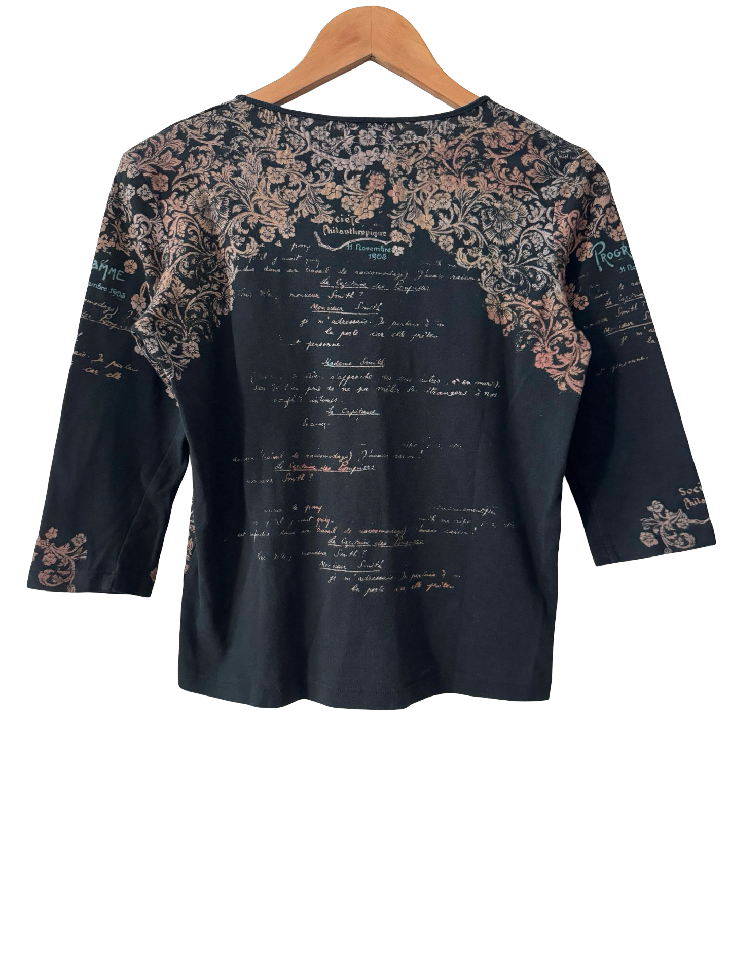Vintage Y2K Dream In Charcoal Graphic Top (M/L)