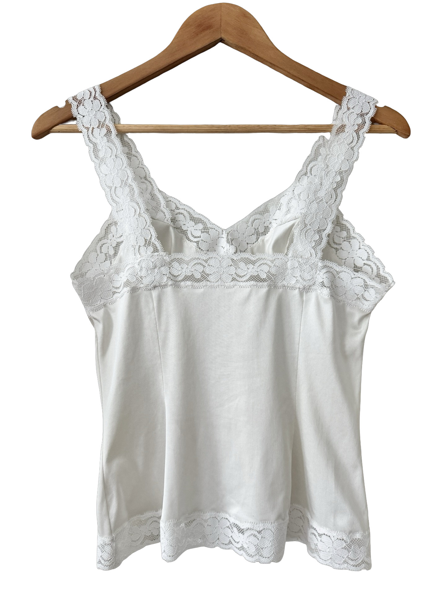 Vintage 90s Ivory Cloud Lace Slip Top (S)
