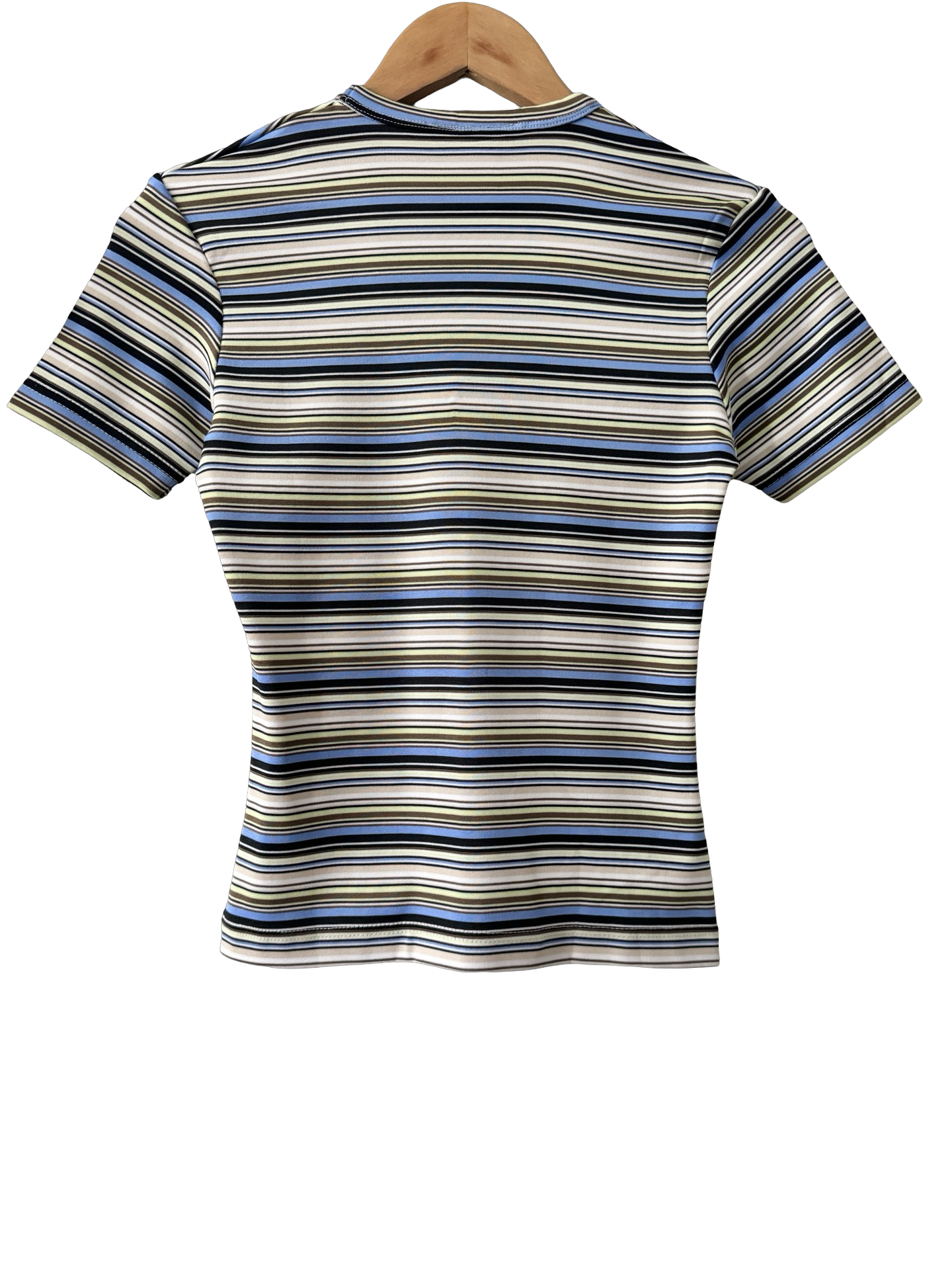 Vintage 90s Retro Striped Sculpt Tee (S/M)