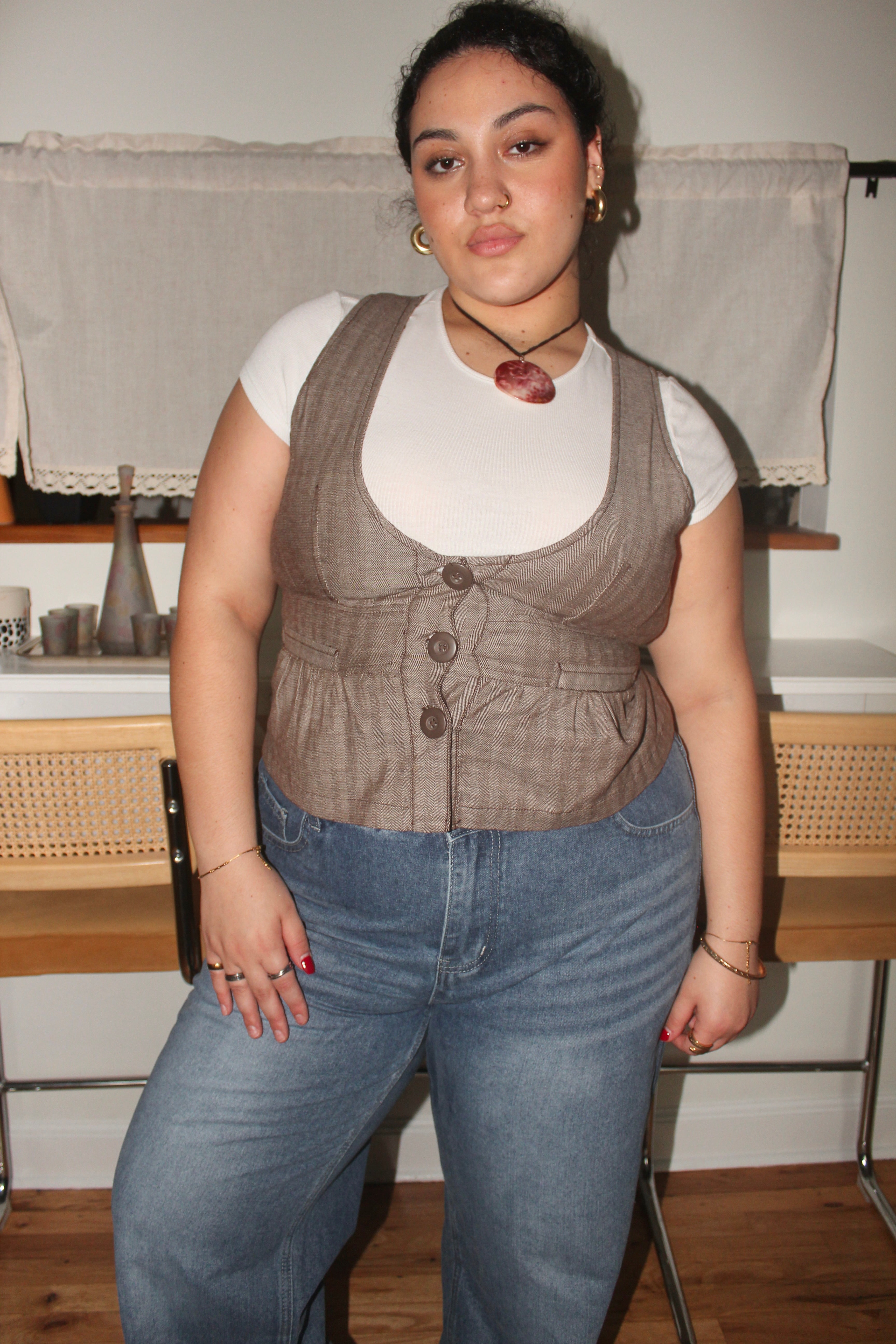 Vintage 90s Structured Vest Top (L)