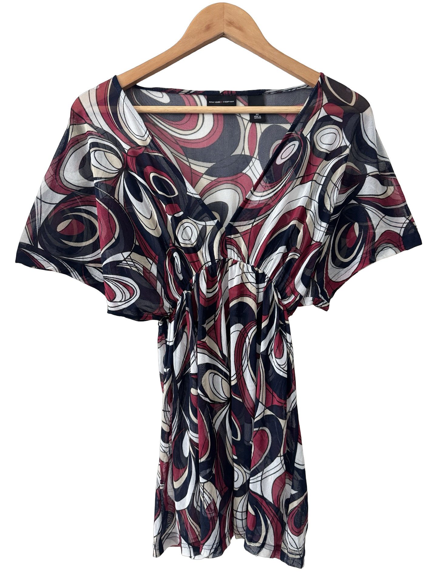 Vintage Y2K Mod Muse Abstract Babydoll Top (M)