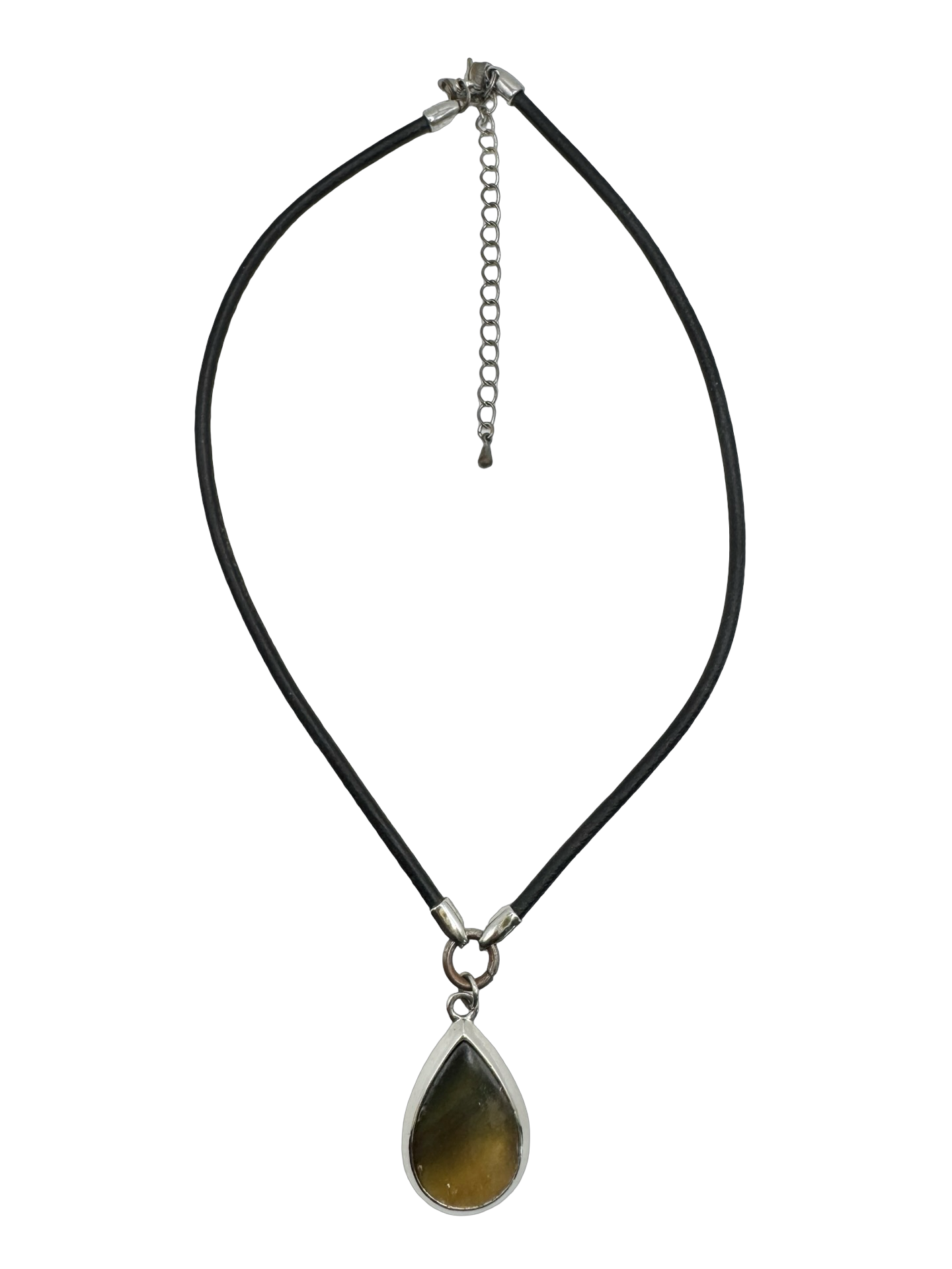 Vintage Y2K Olive Teardrop Necklace