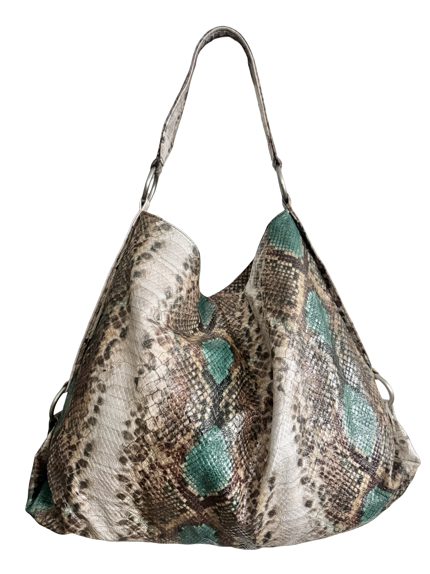 Vintage Y2K Poison Ivy Snakeskin Slouch Bag