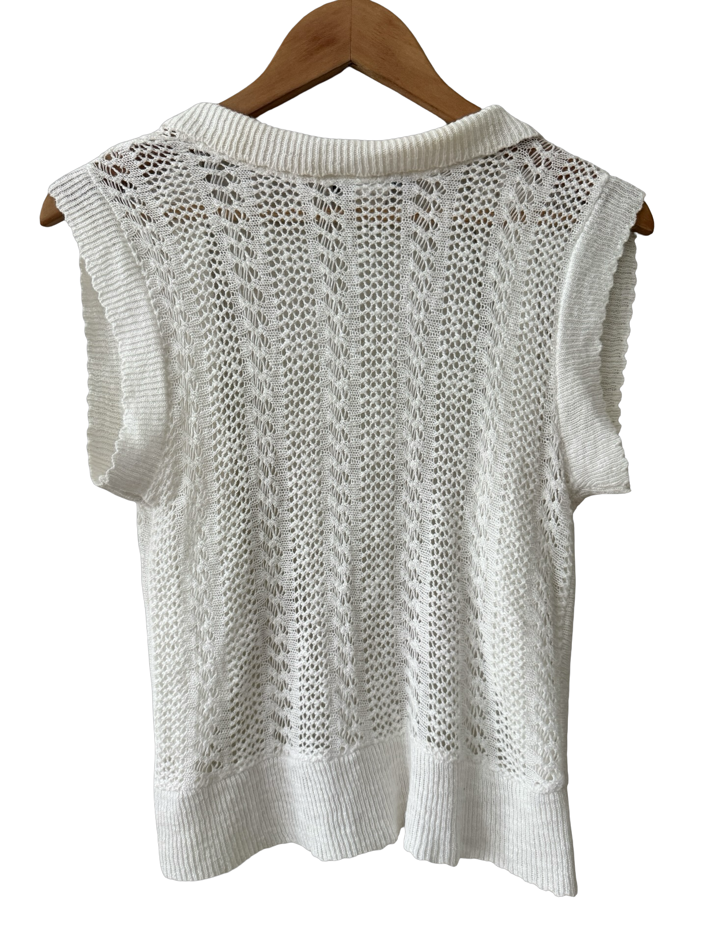 Vintage 90s Ivory Open Knit Shrug Top (S/M)