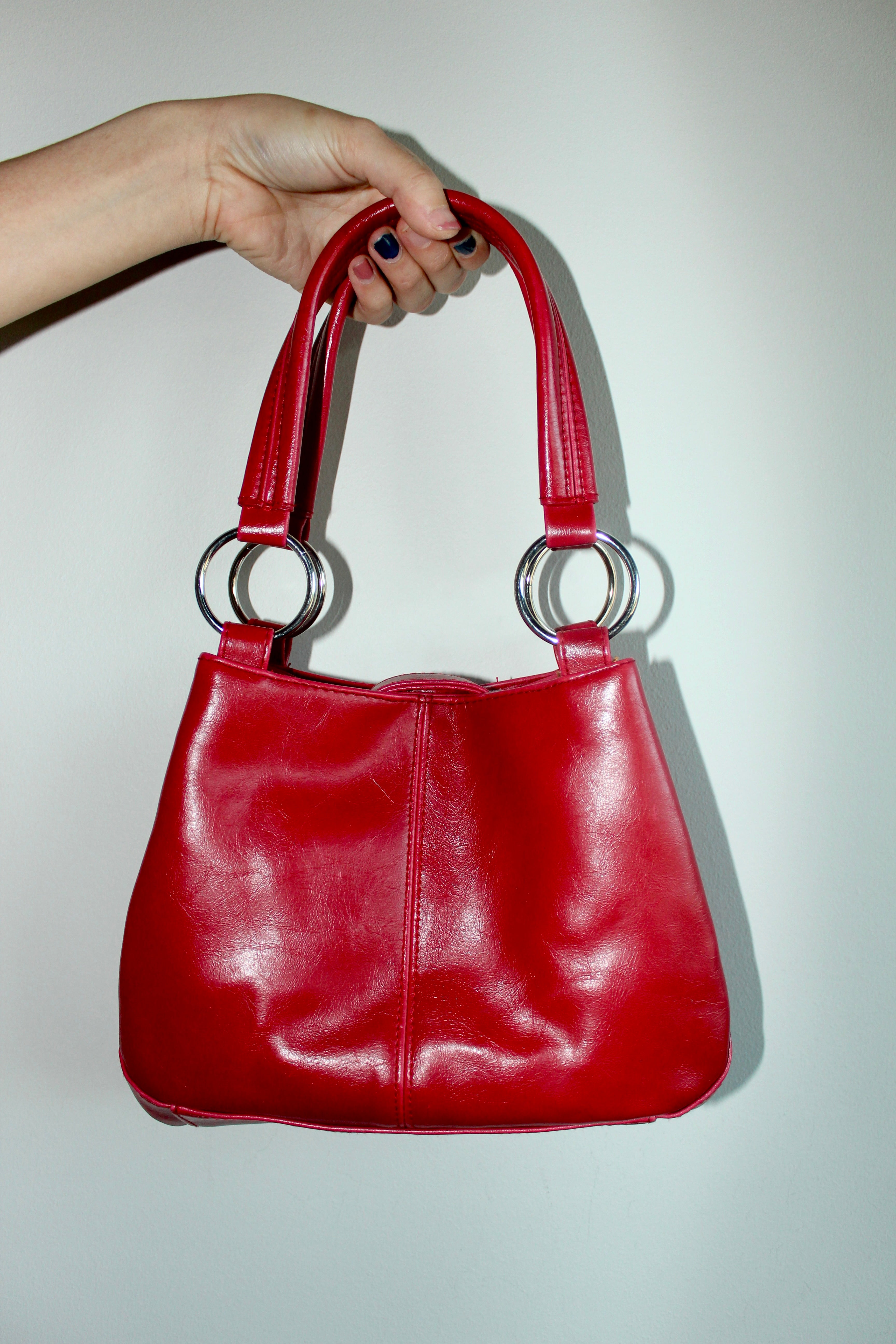 Vintage Cherry Red Mini Tote Purse