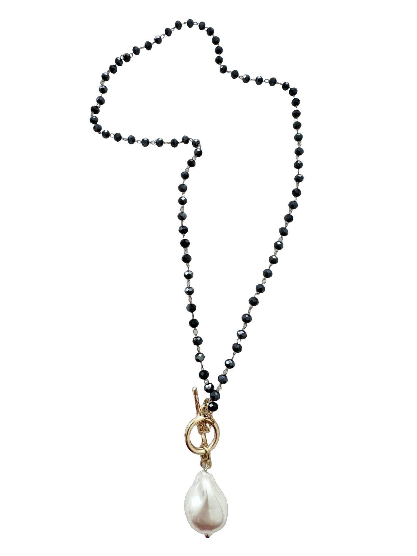Vintage Pearl Toggle Beaded Necklace