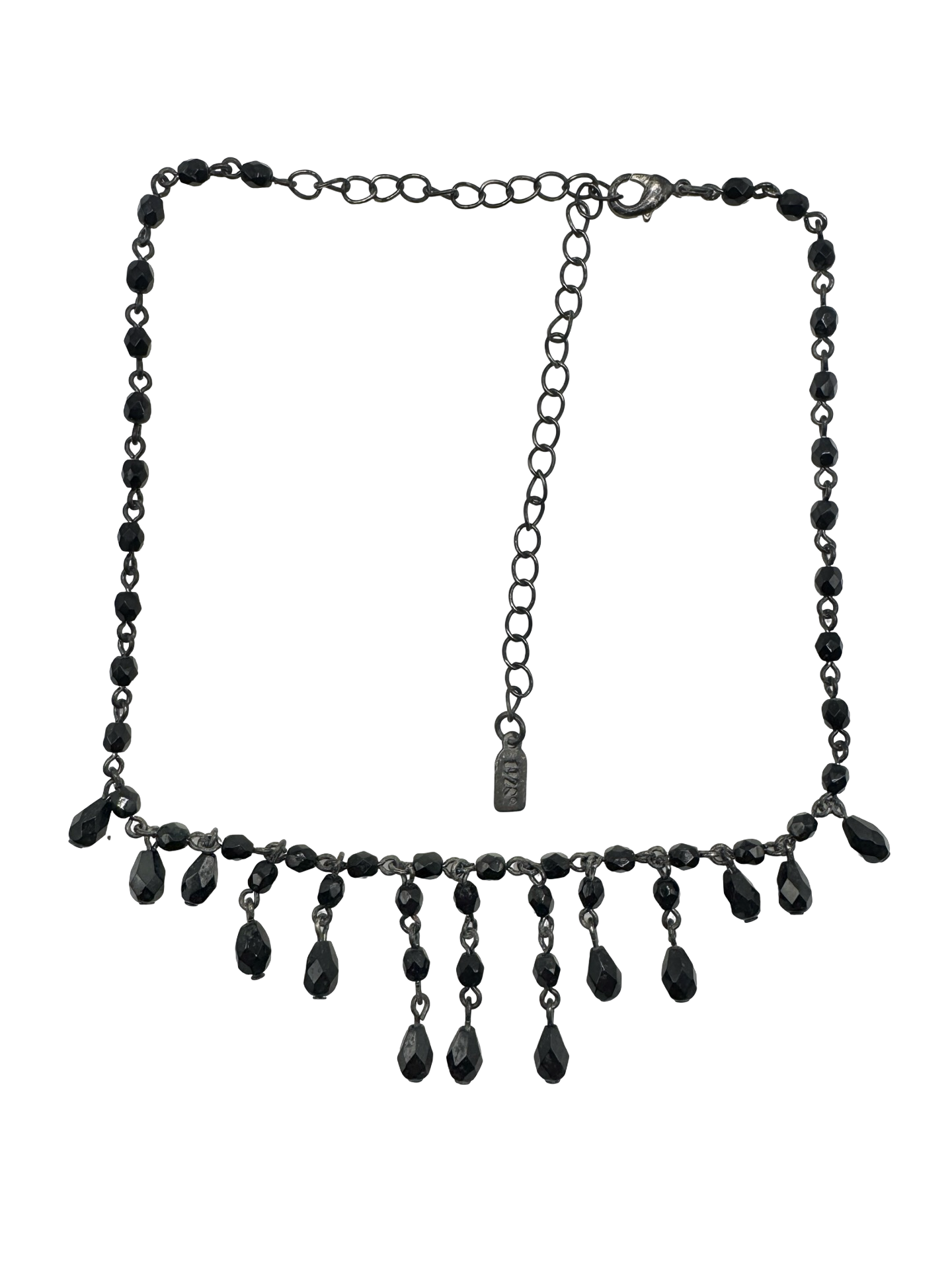 Vintage Noir Crystal Fringe Choker