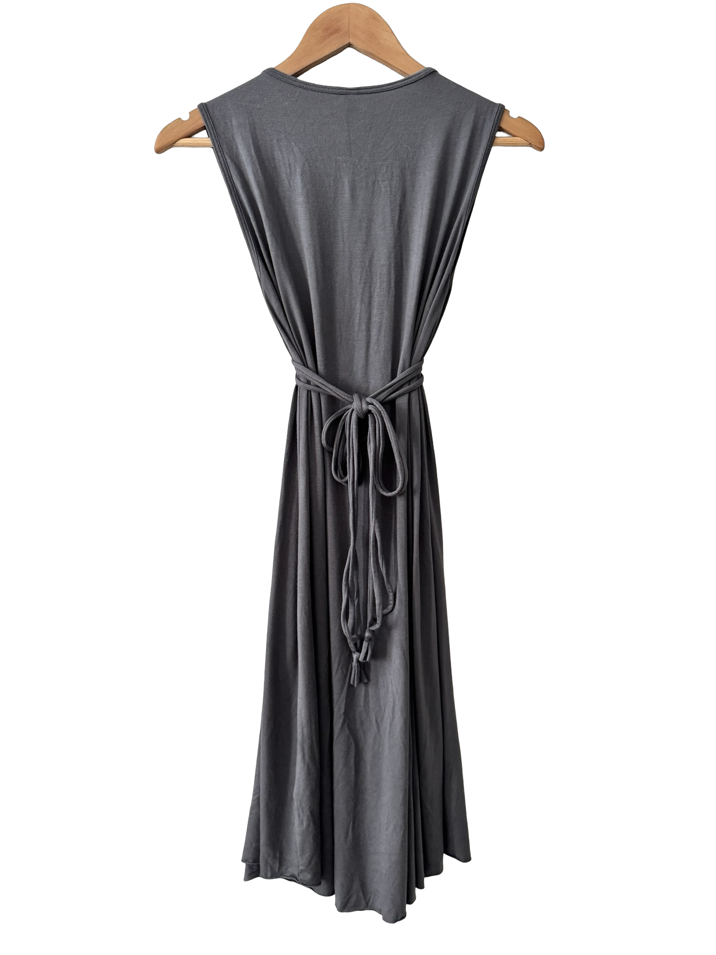 Vintage Y2K Charcoal Tie Waist Midi Dress (S/M)