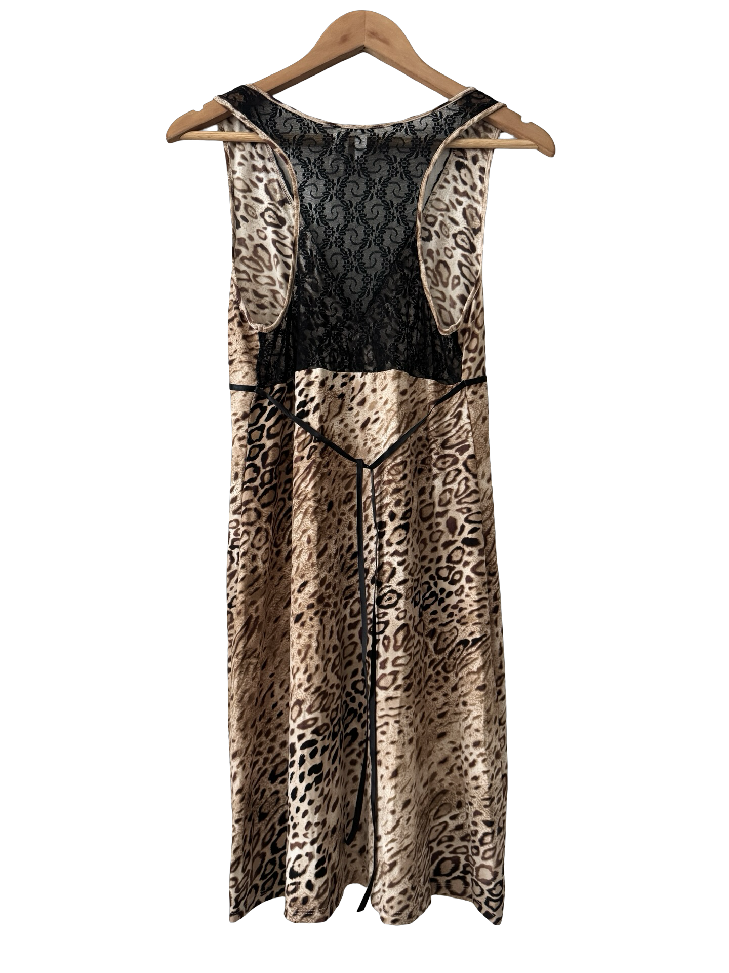 Vintage Y2K Wild Heart Leopard Slip Dress (M)
