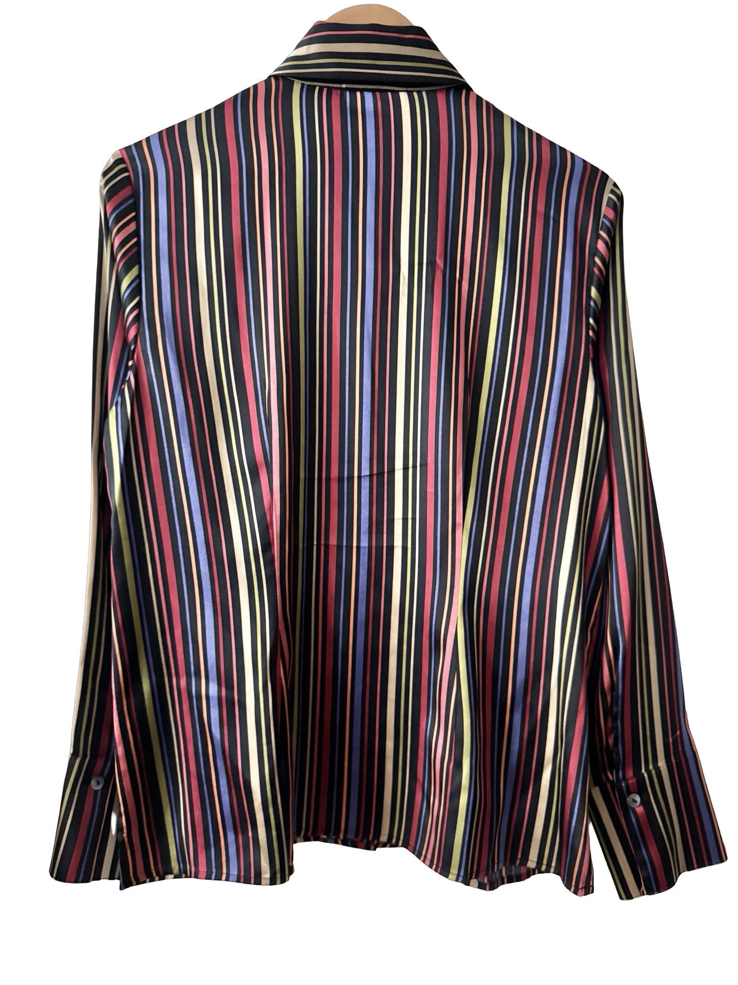 Vintage Y2K Retro Stripe Silk Stretch Top (M)
