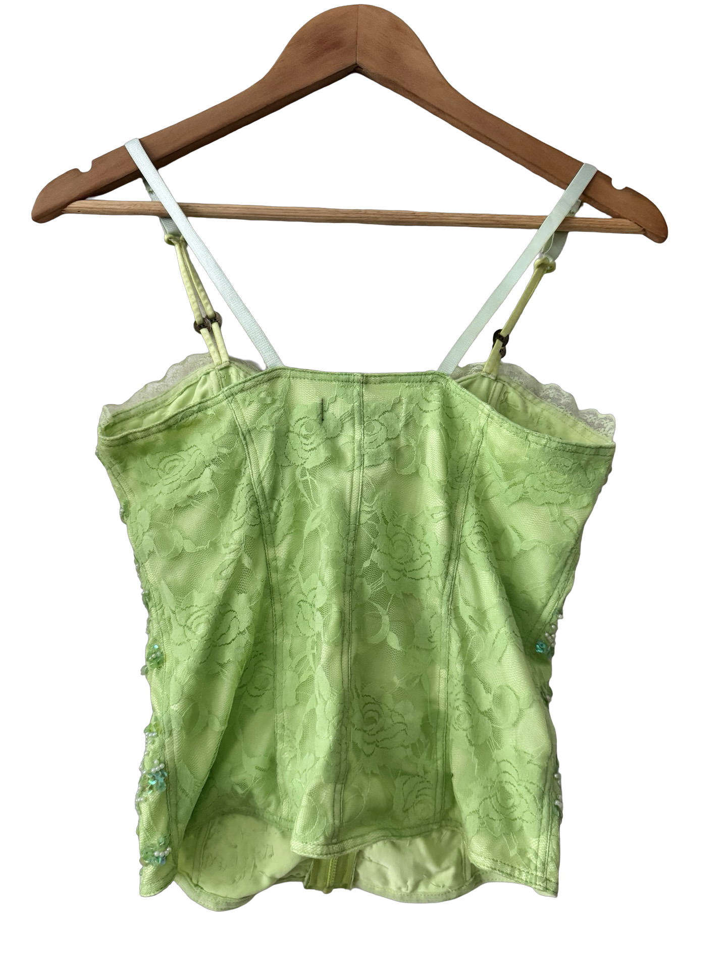Vintage Y2K Absinthe Sequin Corset Top (S-M)