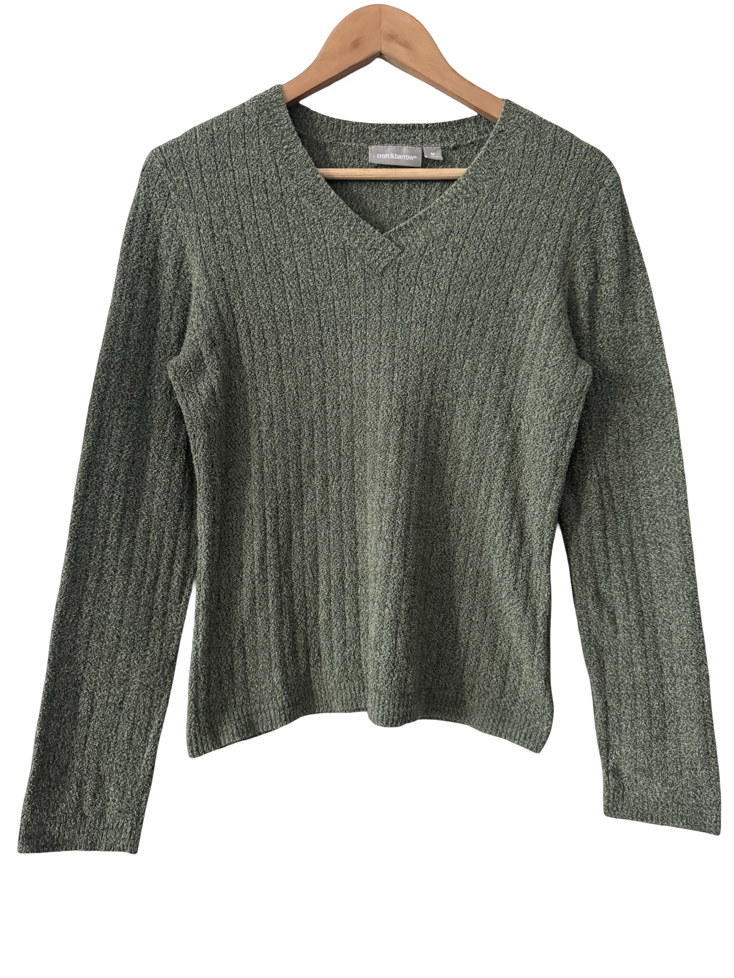Vintage Y2K Moss Garden Textured Knit Top (M)