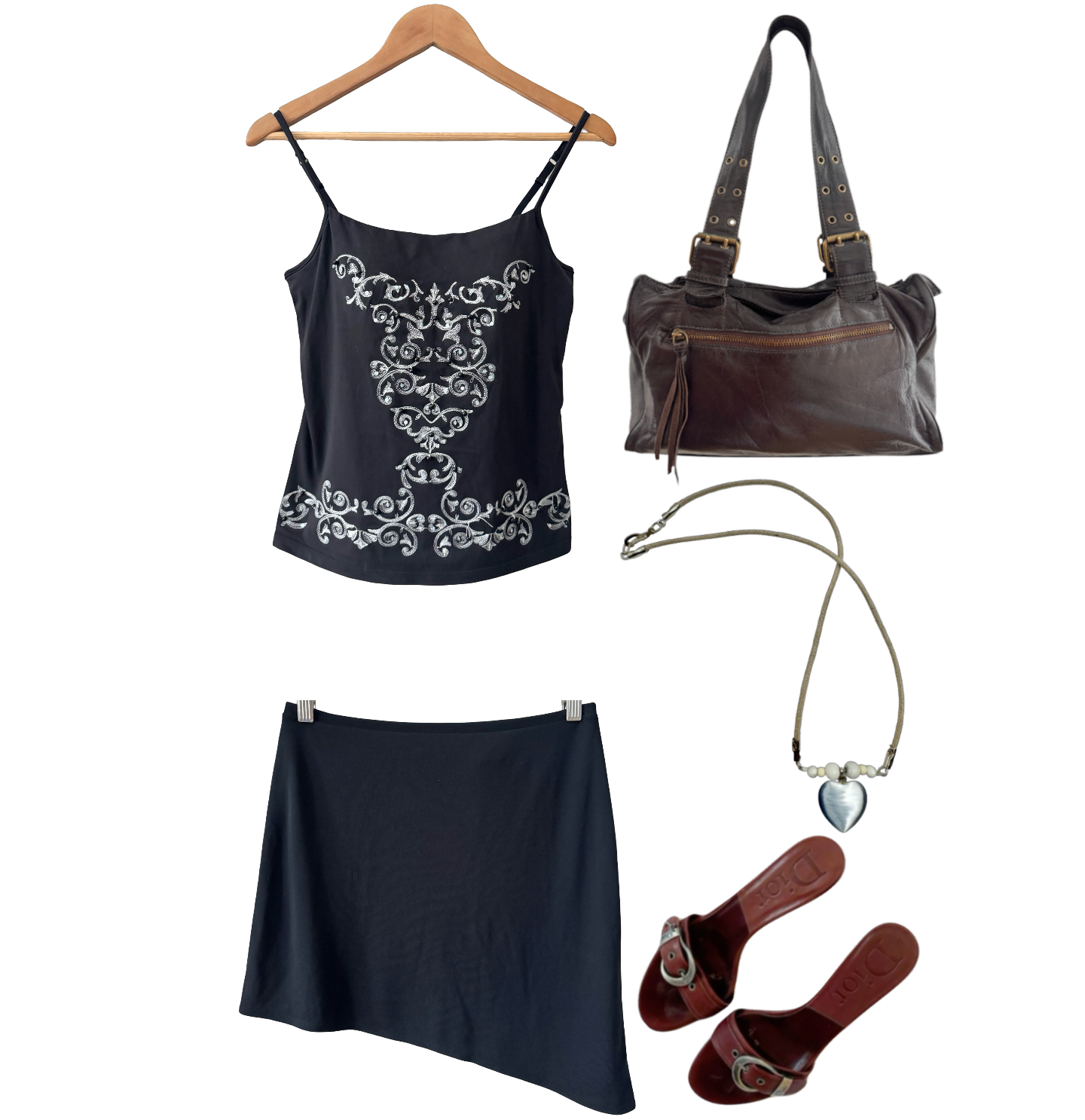 Vintage 90s Midnight Asymmetrical Mini Skirt (S)
