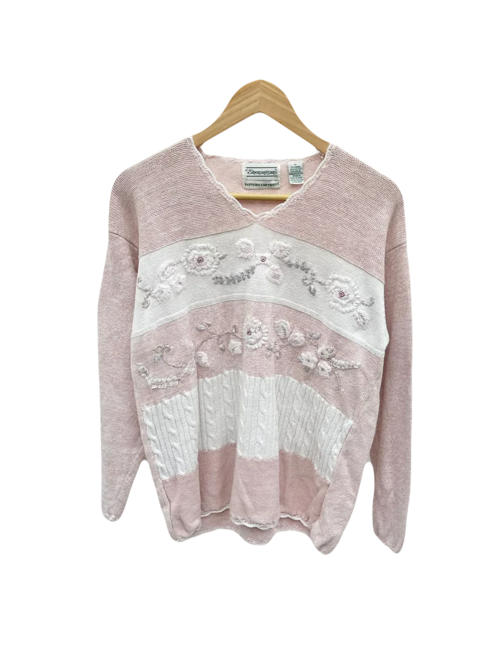 Vintage 90s Embroidered Strawberries & Cream Knit (M)