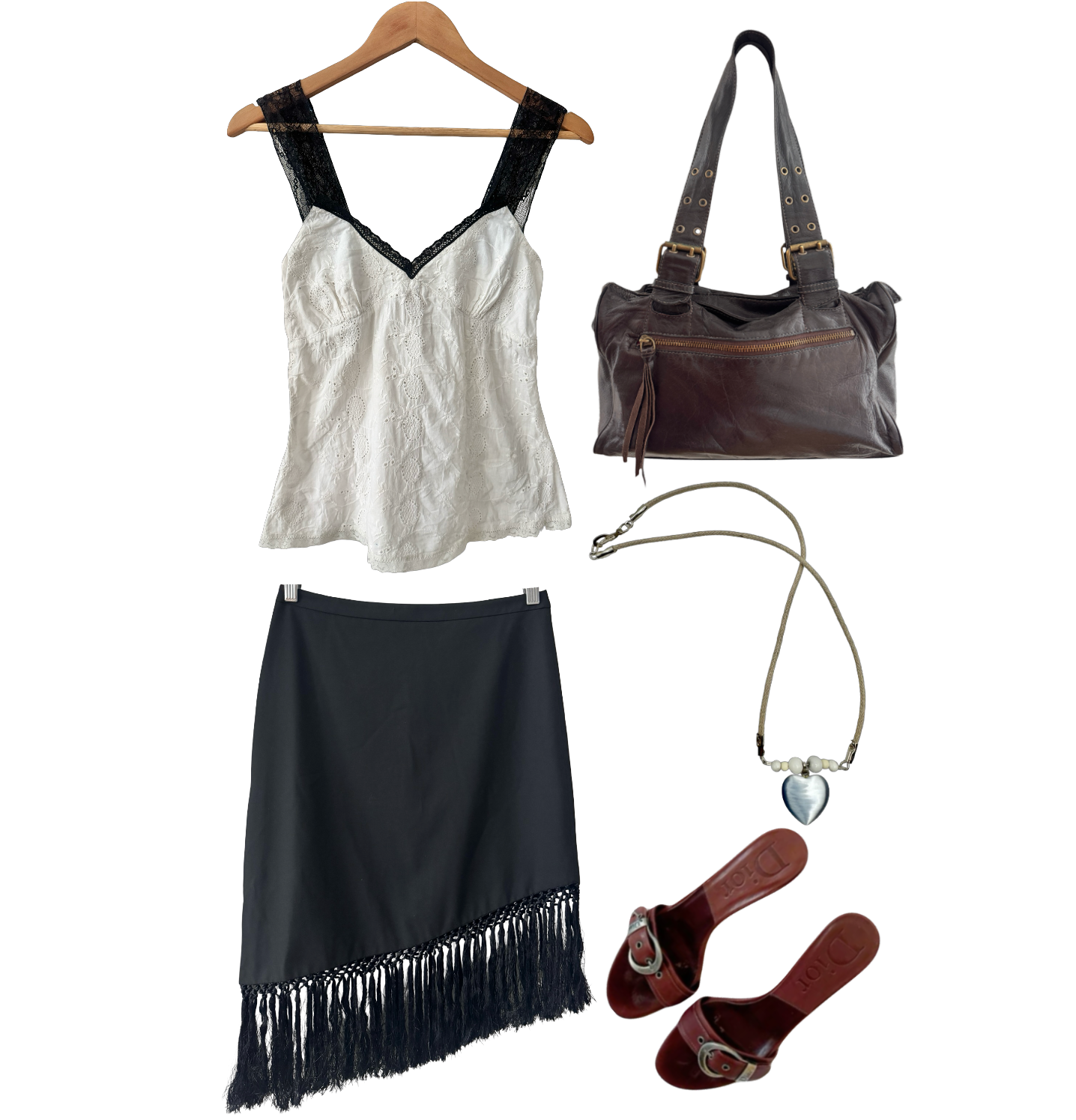 Vintage BCBG Max Azria Y2K Midnight Fringe Tango Skirt (S)