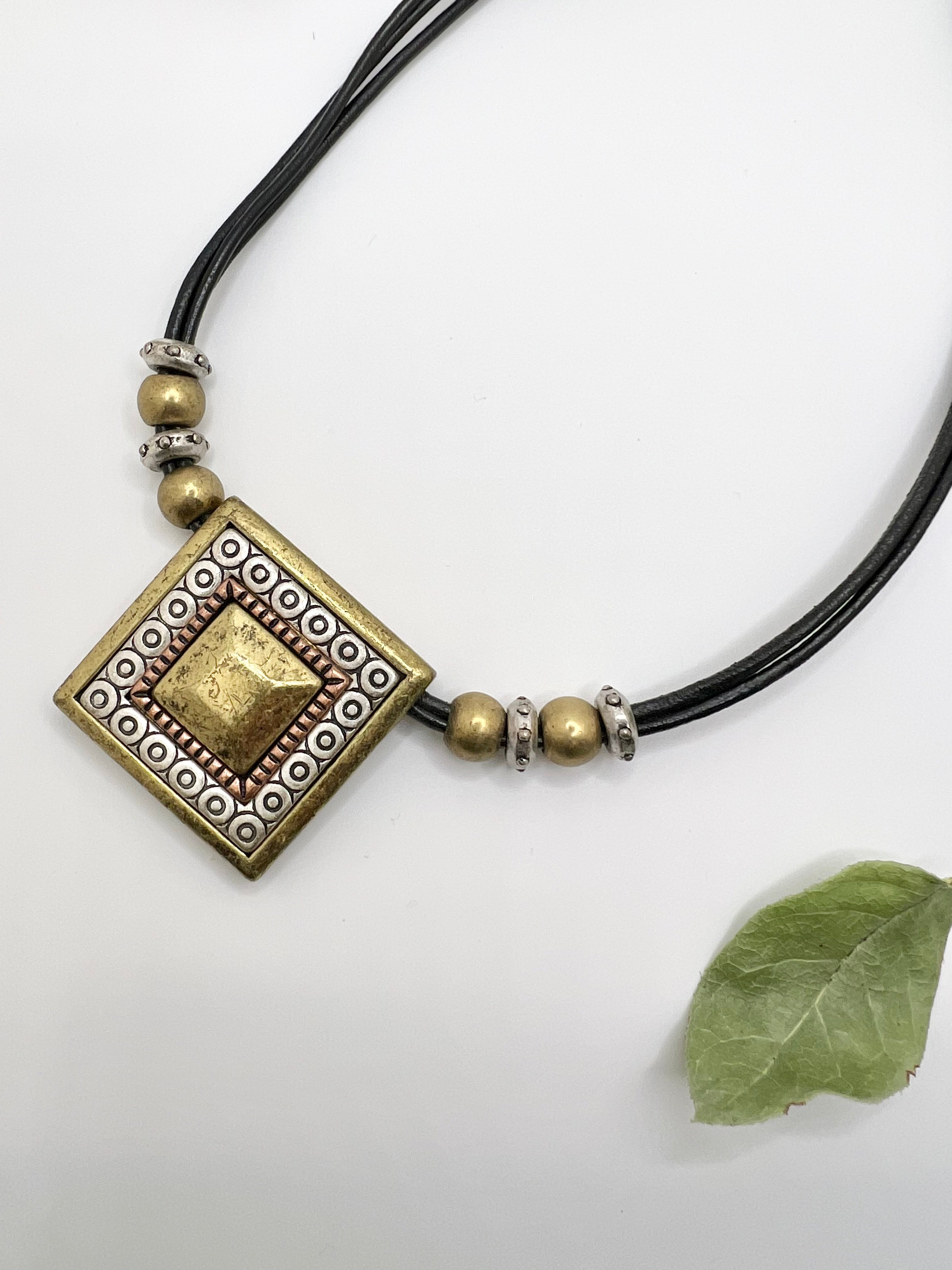 Intricate Square Pendant Necklace