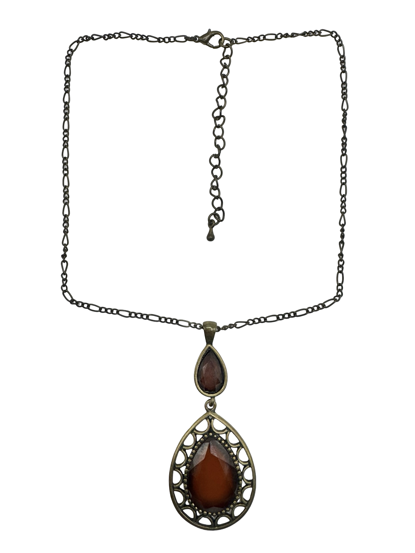 Vintage Garnet Gothic Drop Necklace