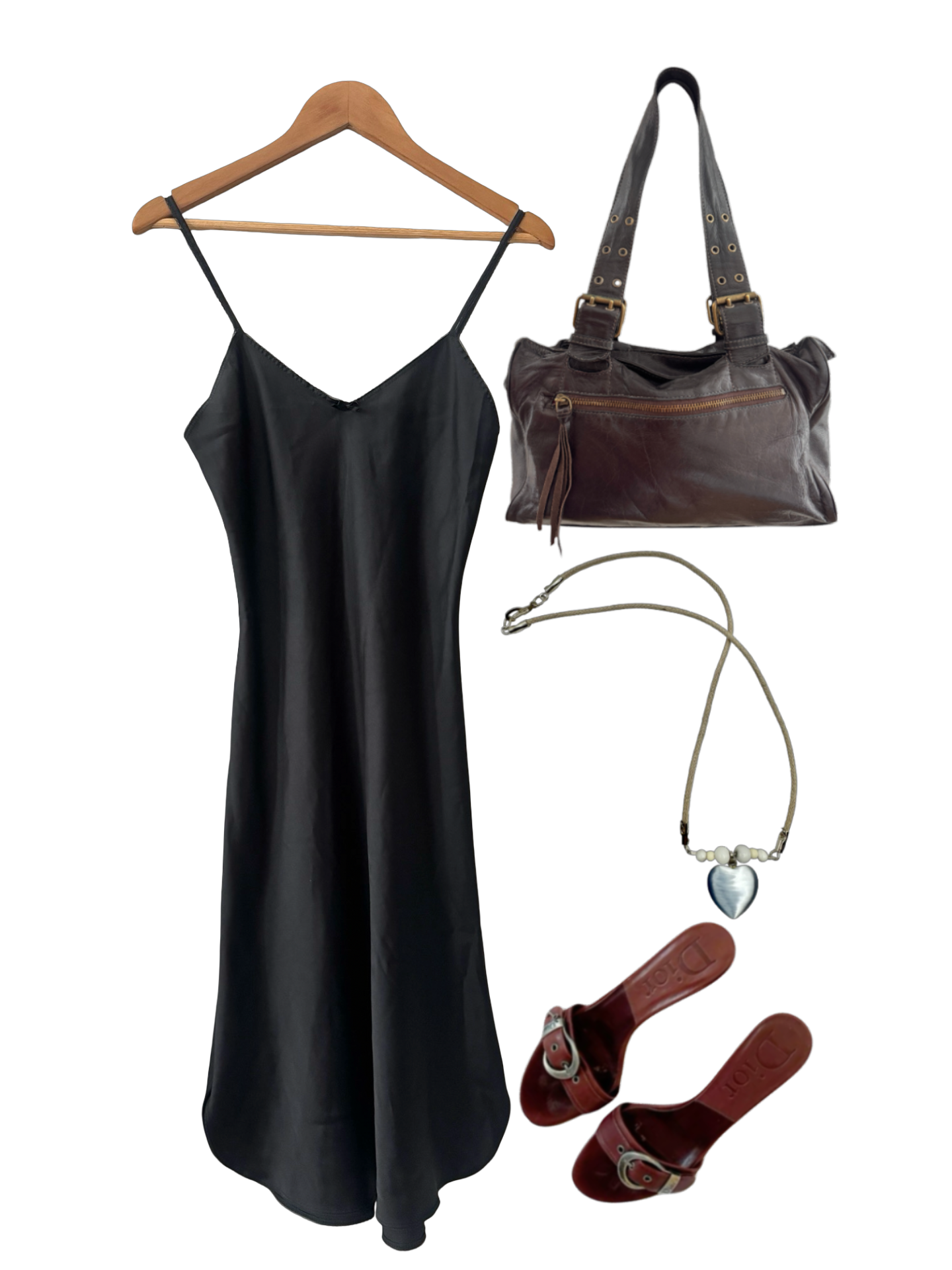 Vintage 90s Noir Classic Slip Dress (S)