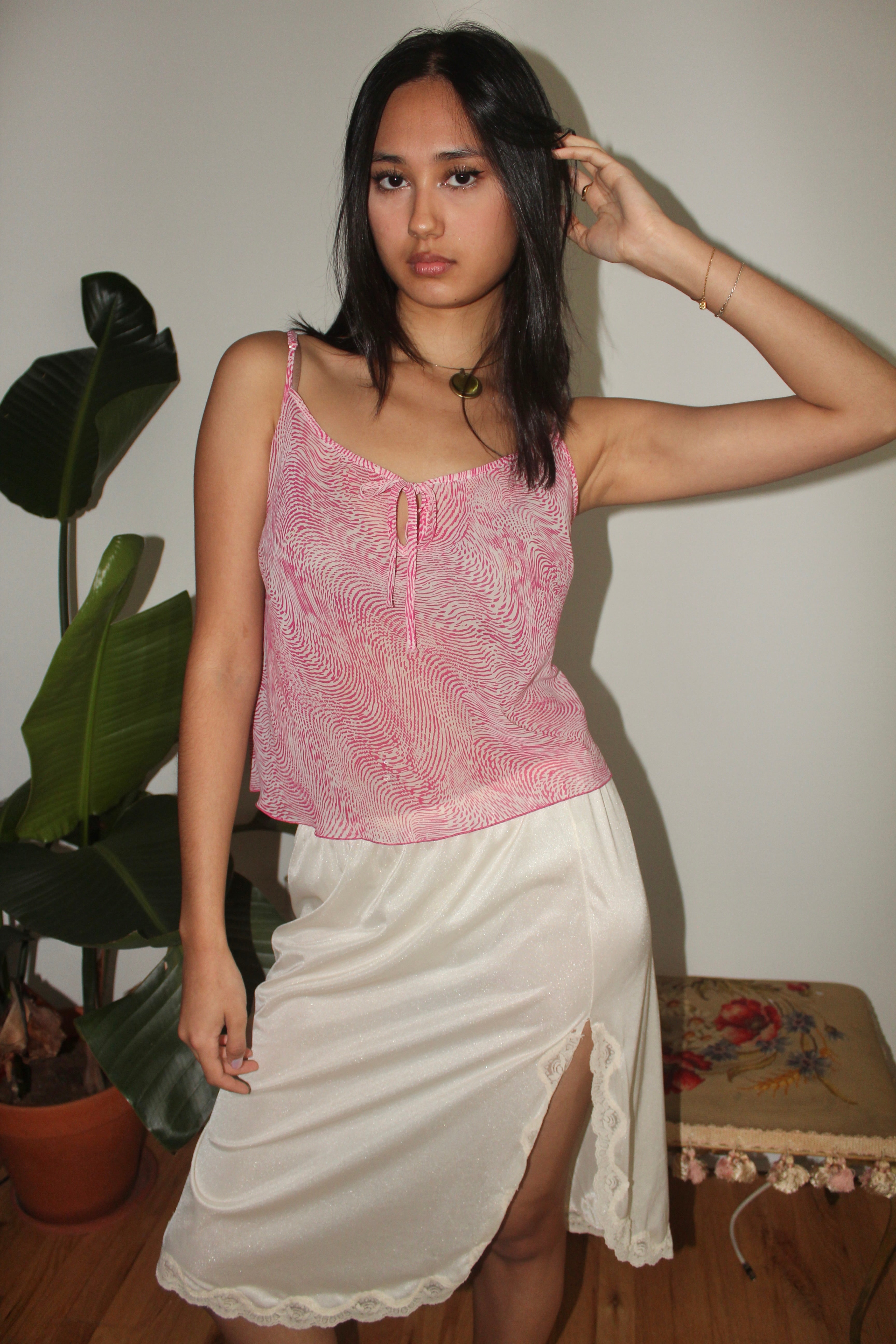 Vintage Y2K Pink Swirl Cami (S)