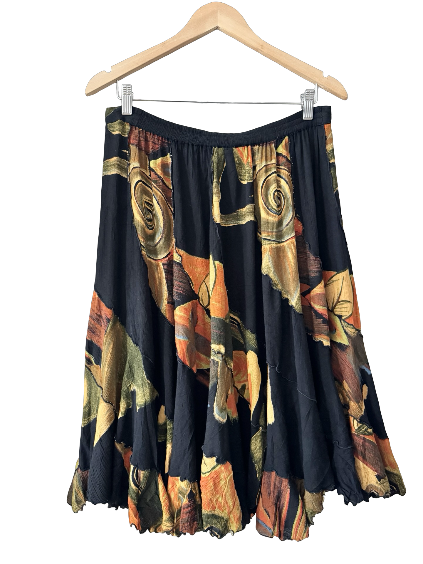 Vintage Y2K Boho Mosaic Handkerchief Skirt (M/L)