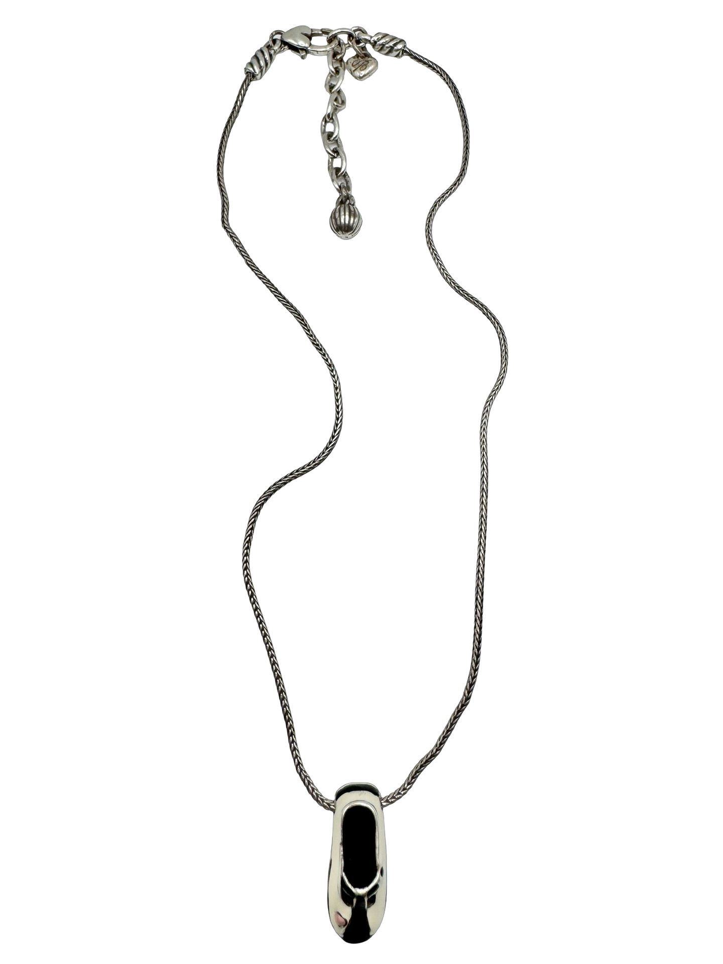 Vintage 90s Liquid Silver Shoe Pendant Necklace