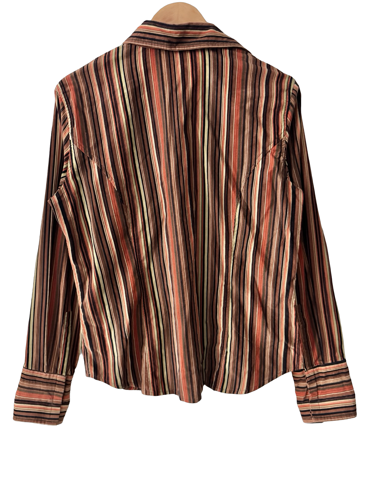 Vintage 90s Retro Cotton Stripe Button-Up (M-L)