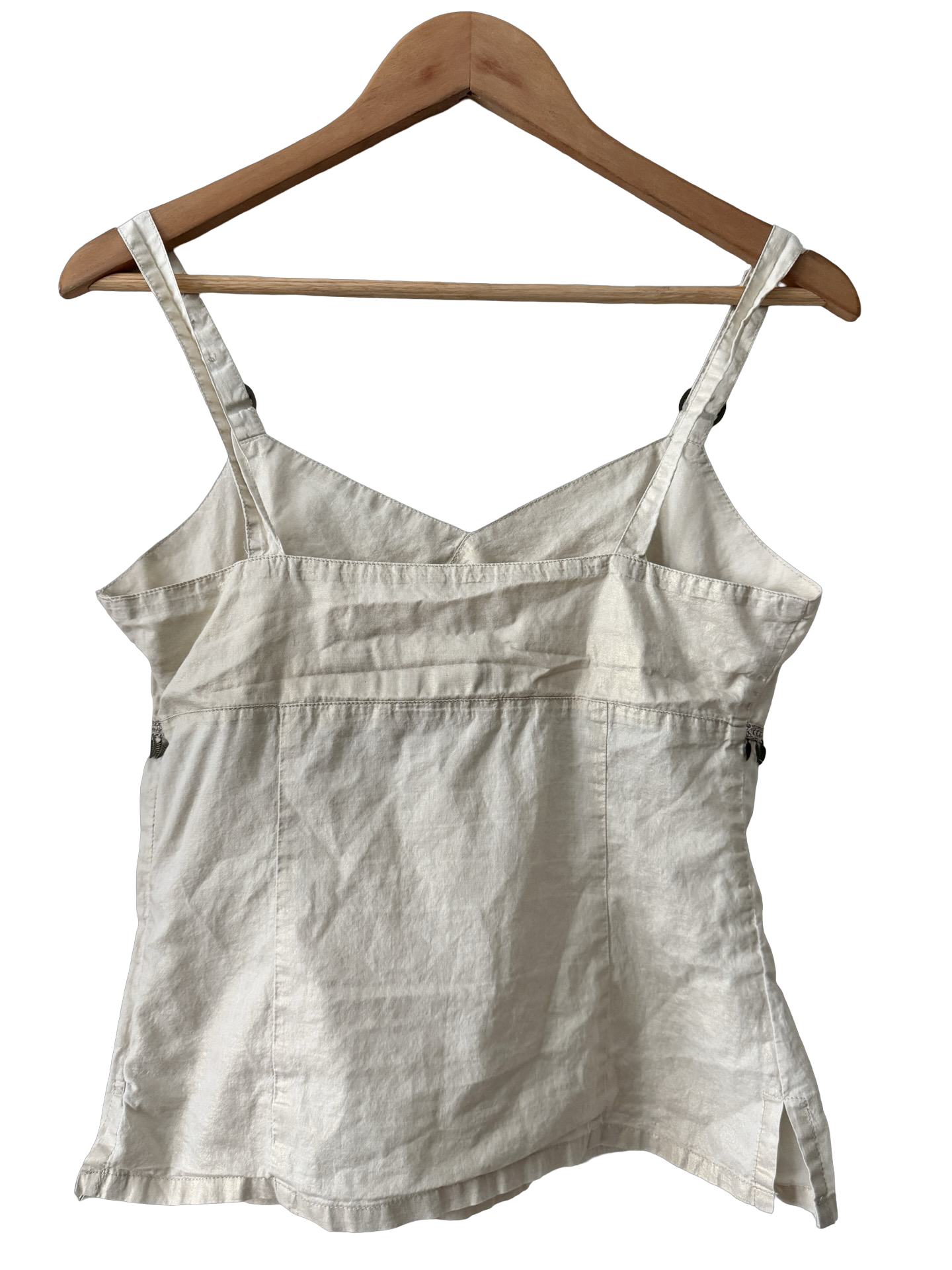 Vintage 90s Dainty Ivory Shell Trim Cami (M)