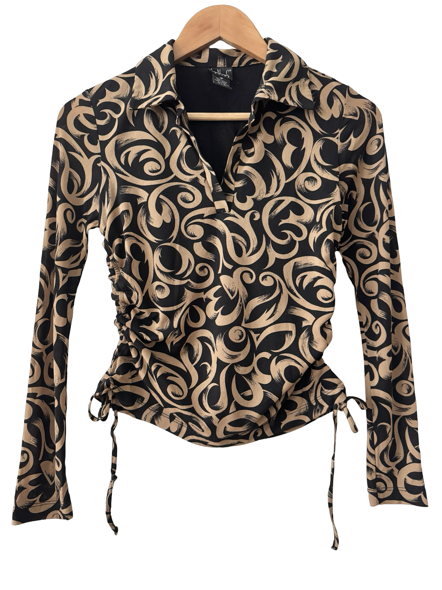 Vintage Y2K Mocha Swirl Top (S)