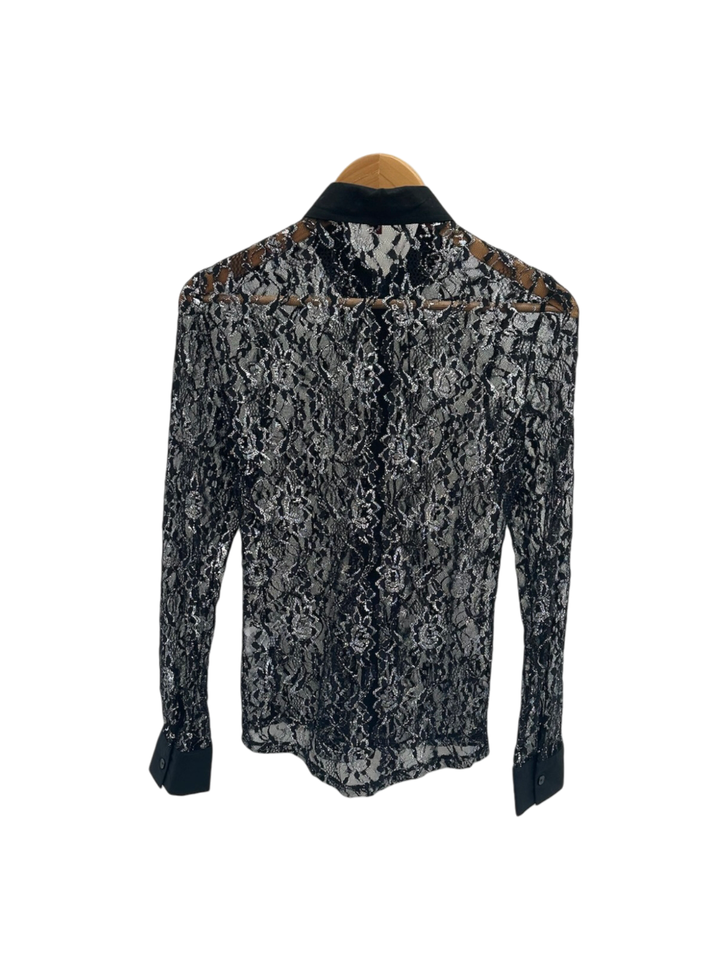 Vintage 90s Sheer Lace Button Up (S/M)
