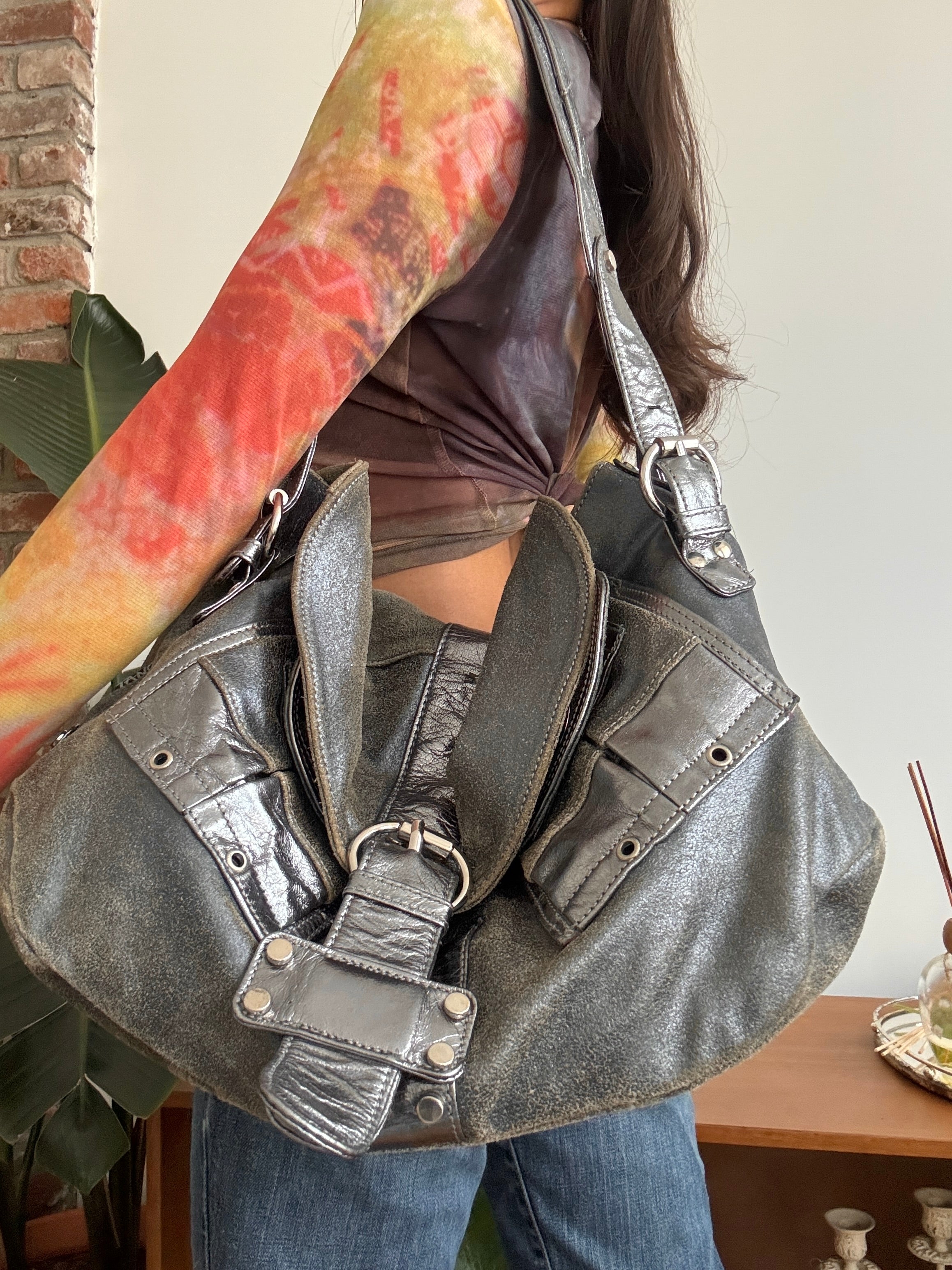 Vintage 90s Leather Tano It-Girl Slouch Bag