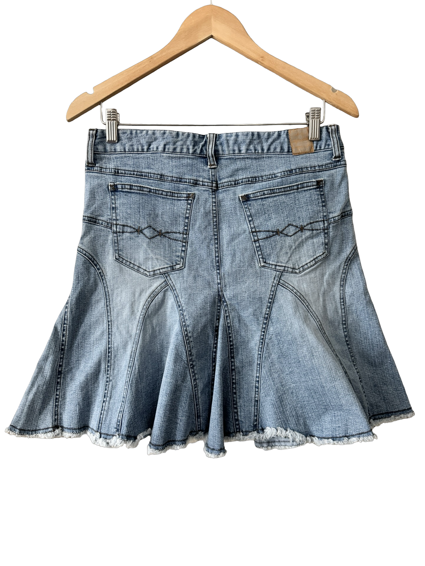 Vintage Y2K Flared Denim Midi Skirt (S/M)