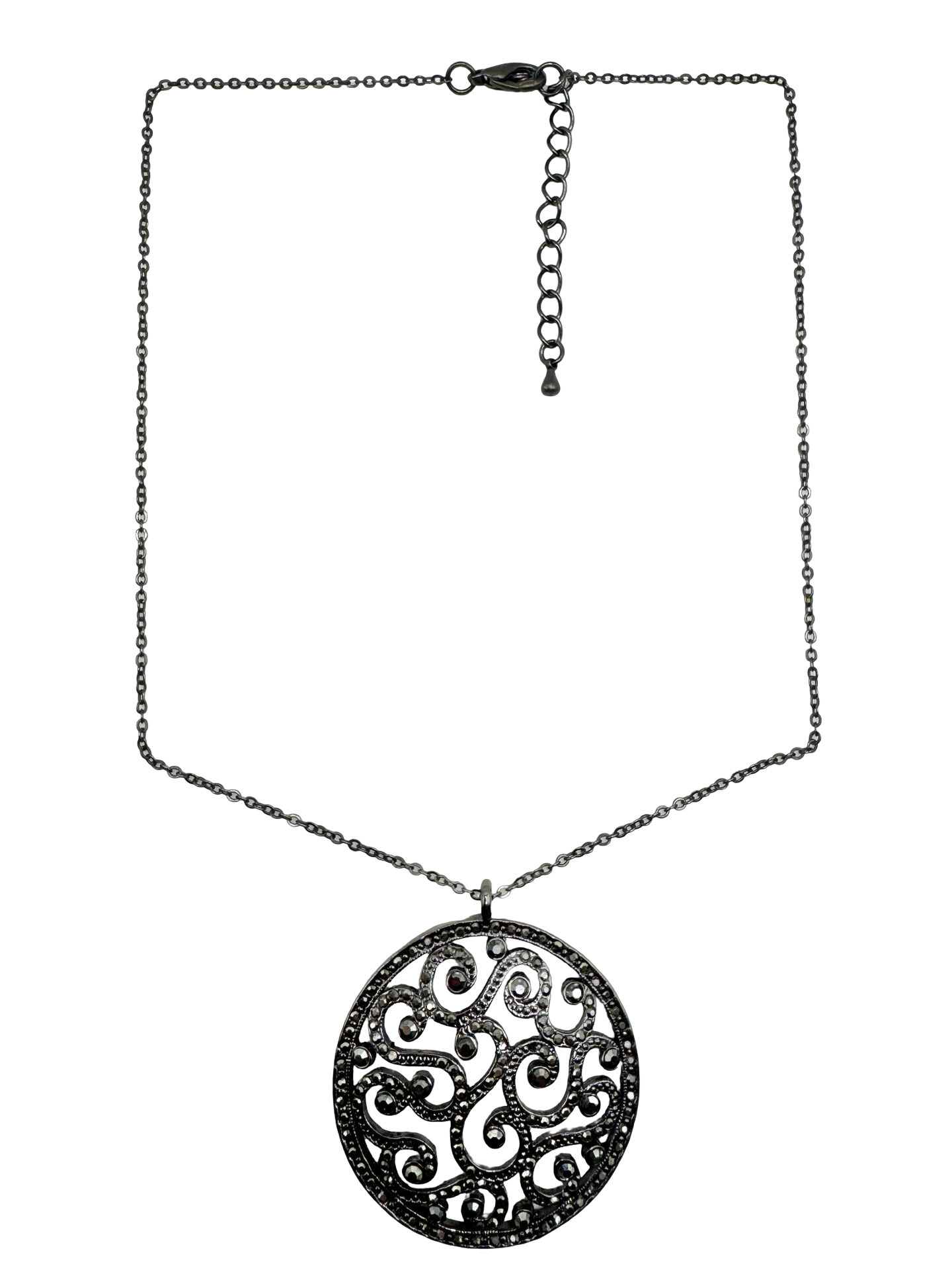 Vintage Y2K Midnight Scroll Necklace