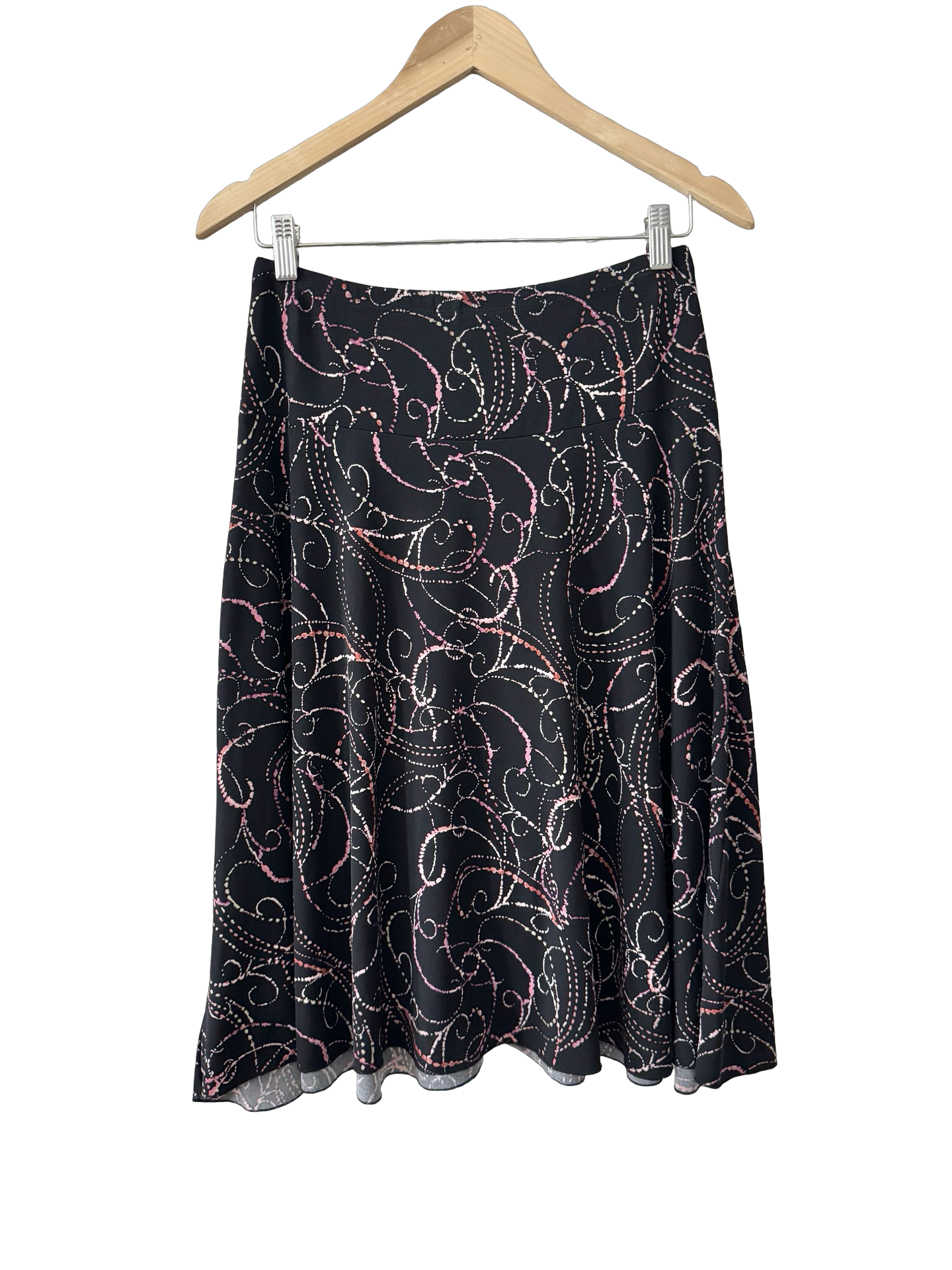 Vintage 90s Retro Swirl Low Rise Skirt (S/M)