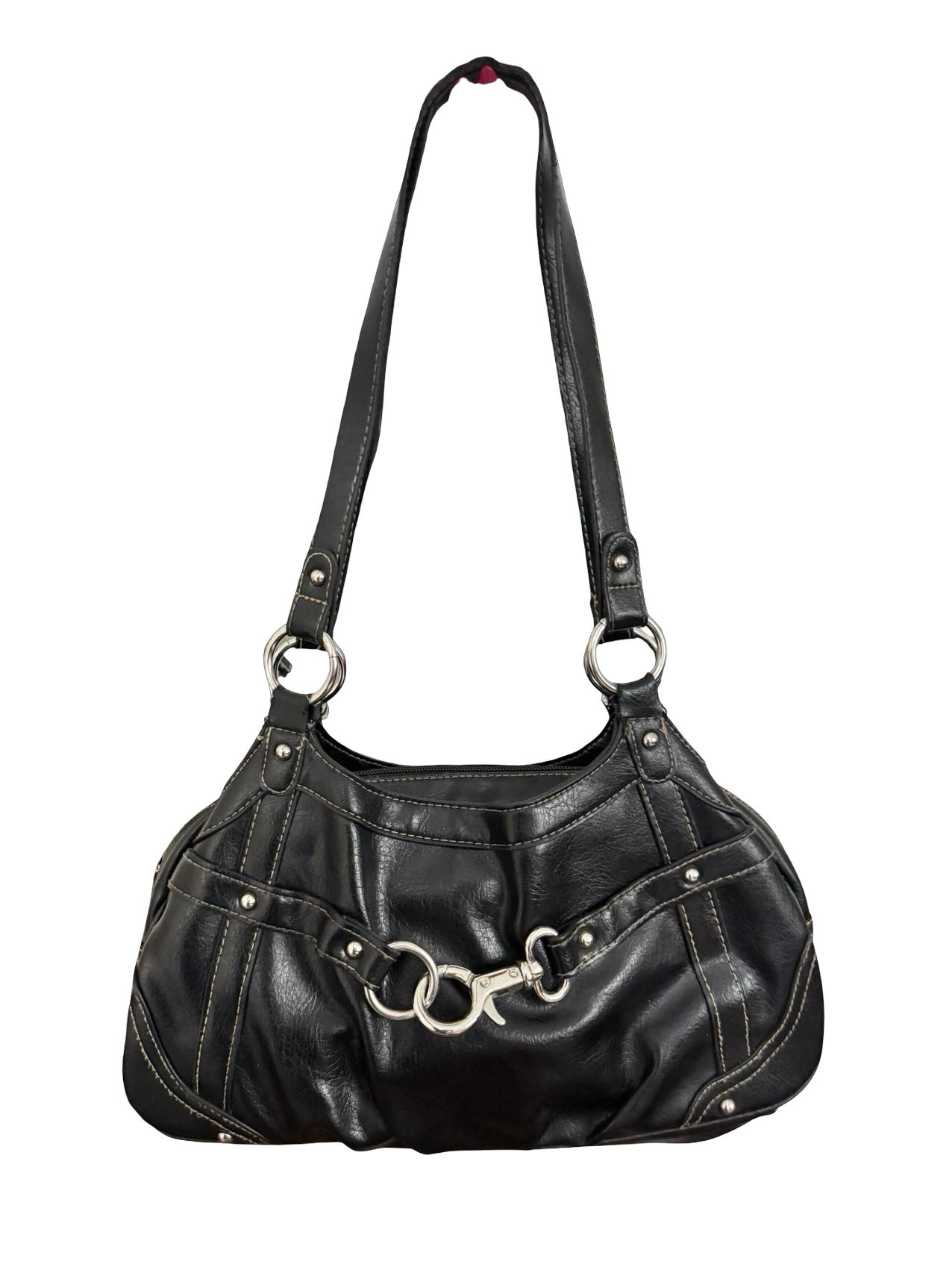 Vintage Y2K Midnight Moto Clasp Shoulder Bag